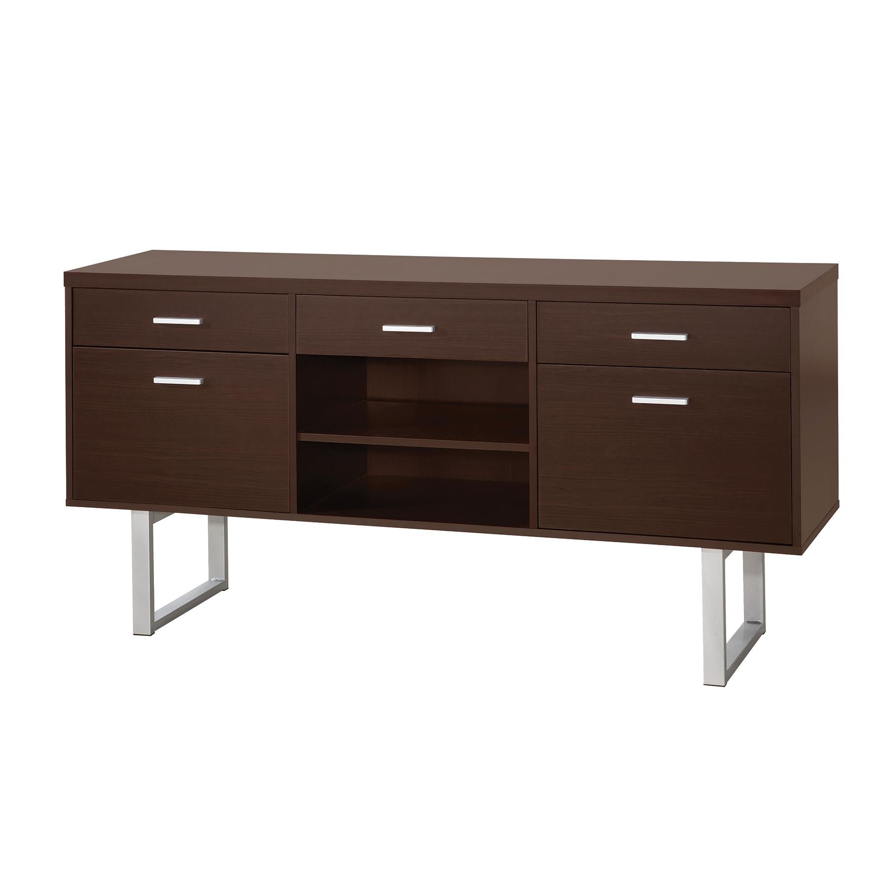  Coaster Furniture Lawtey 801522 5-Drawer Home Office Storage Credenza - Cappuccino IMAGE 1