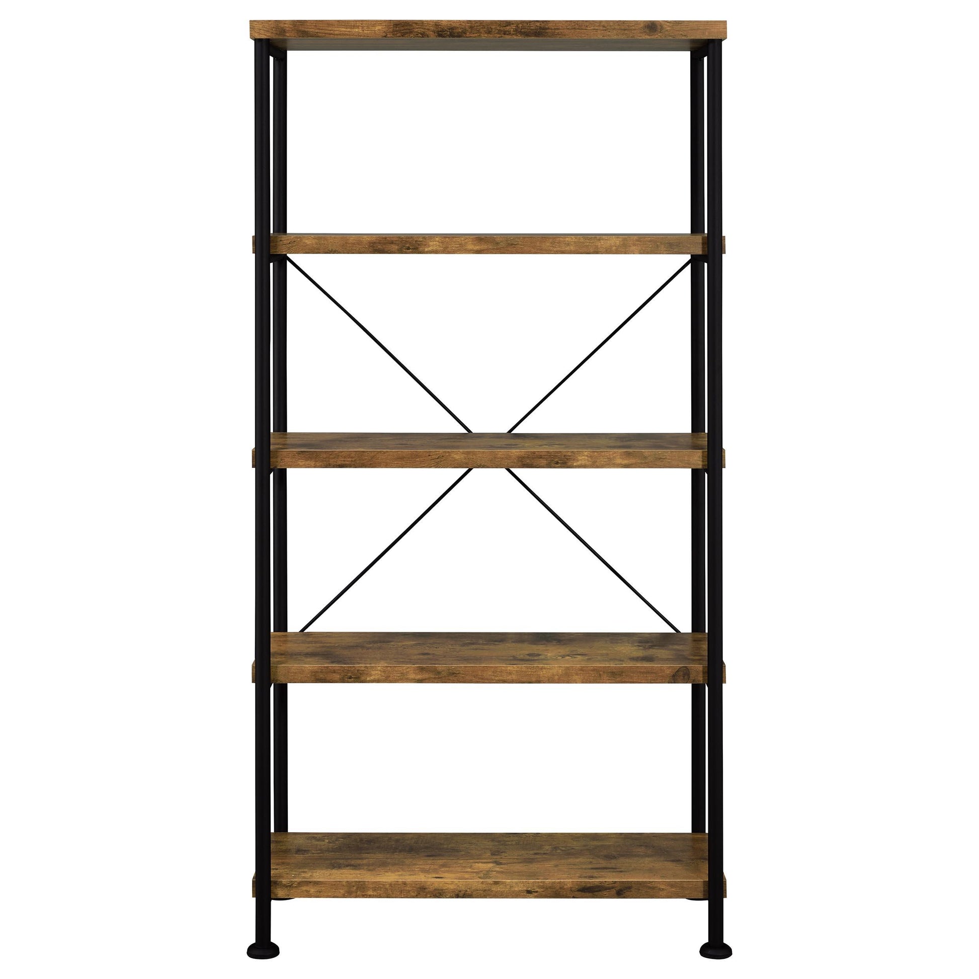  Coaster Furniture Analiese 801542 63-inch 4-shelf Bookshelf - Rustic Nutmeg IMAGE 2