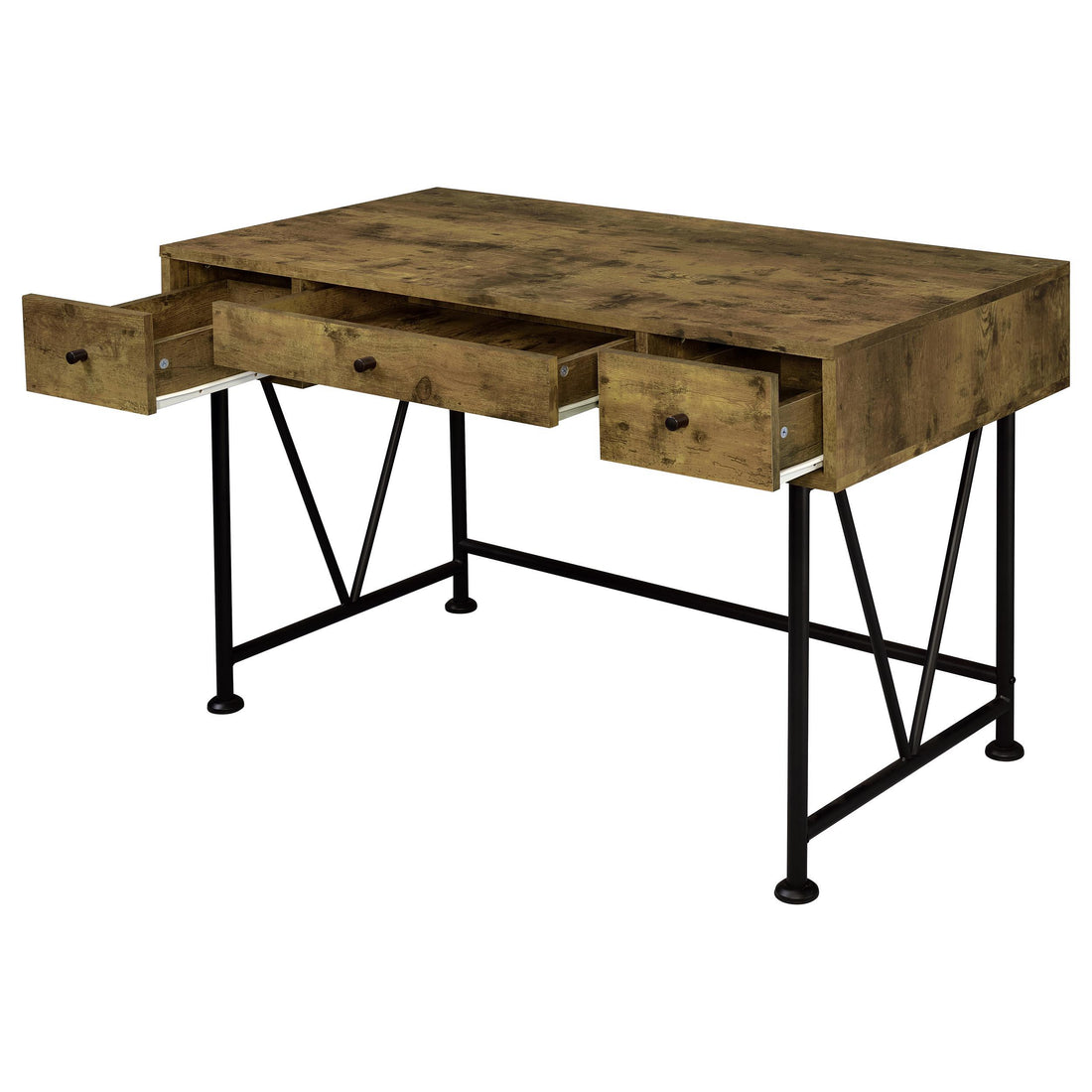  Coaster Furniture Analiese 801541 47-inch 3-Drawer Writing Desk - Rustic Nutmeg IMAGE 1