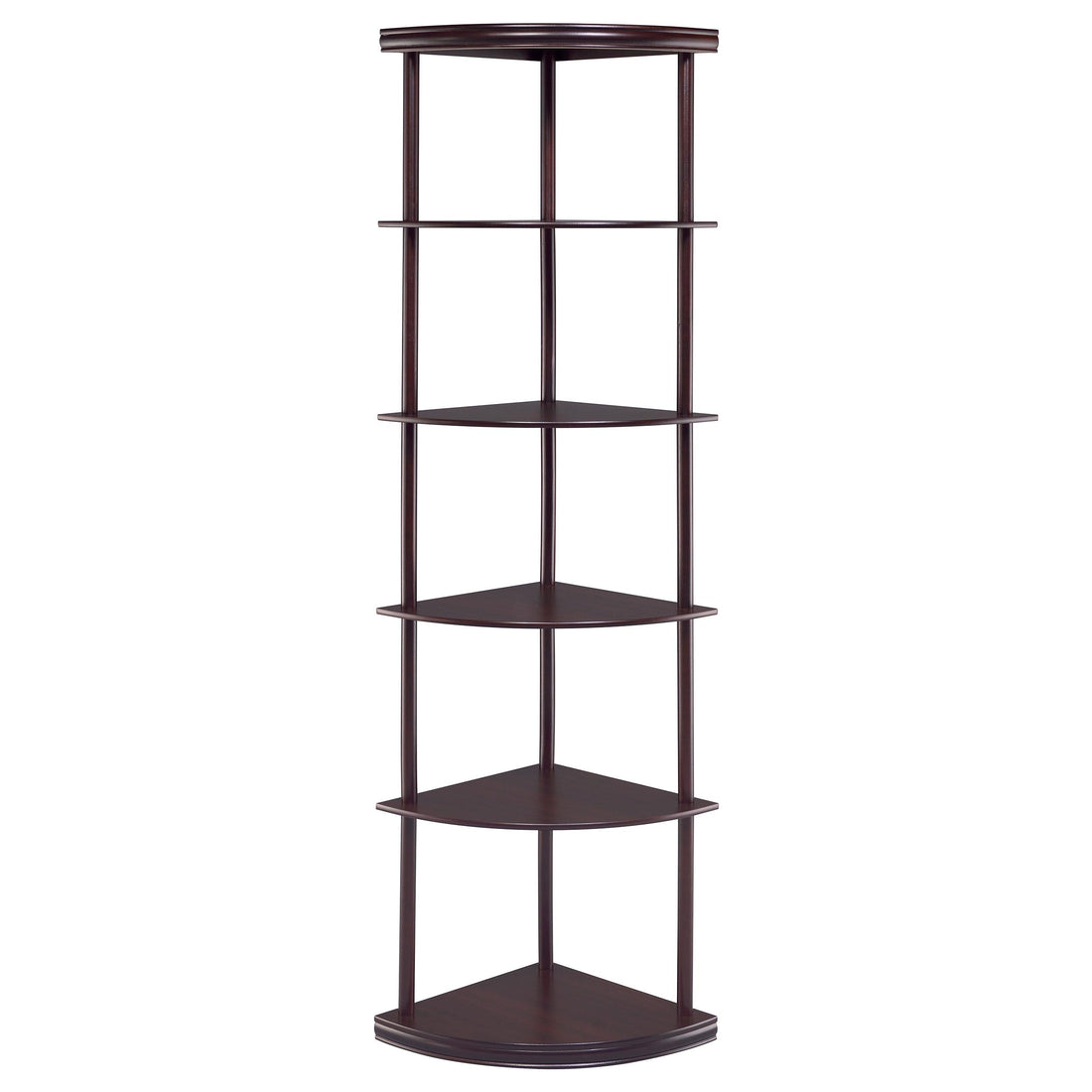  Coaster Furniture Bonwick 800279 72-inch 5-shelf Corner Bookshelf - Cappuccino IMAGE 1