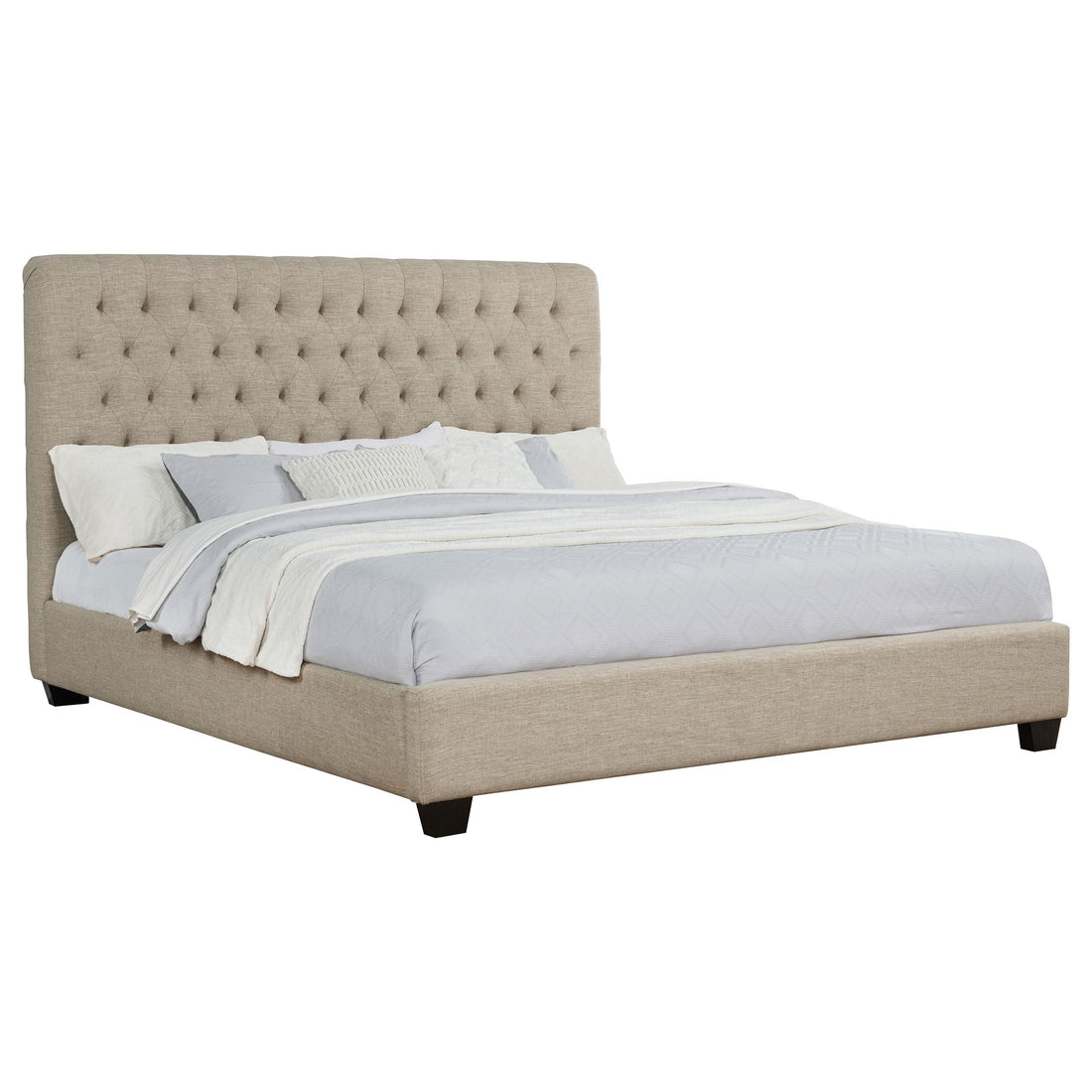  Size_King  -- Coaster Furniture Chloe Upholstered Panel Bed IMAGE 1