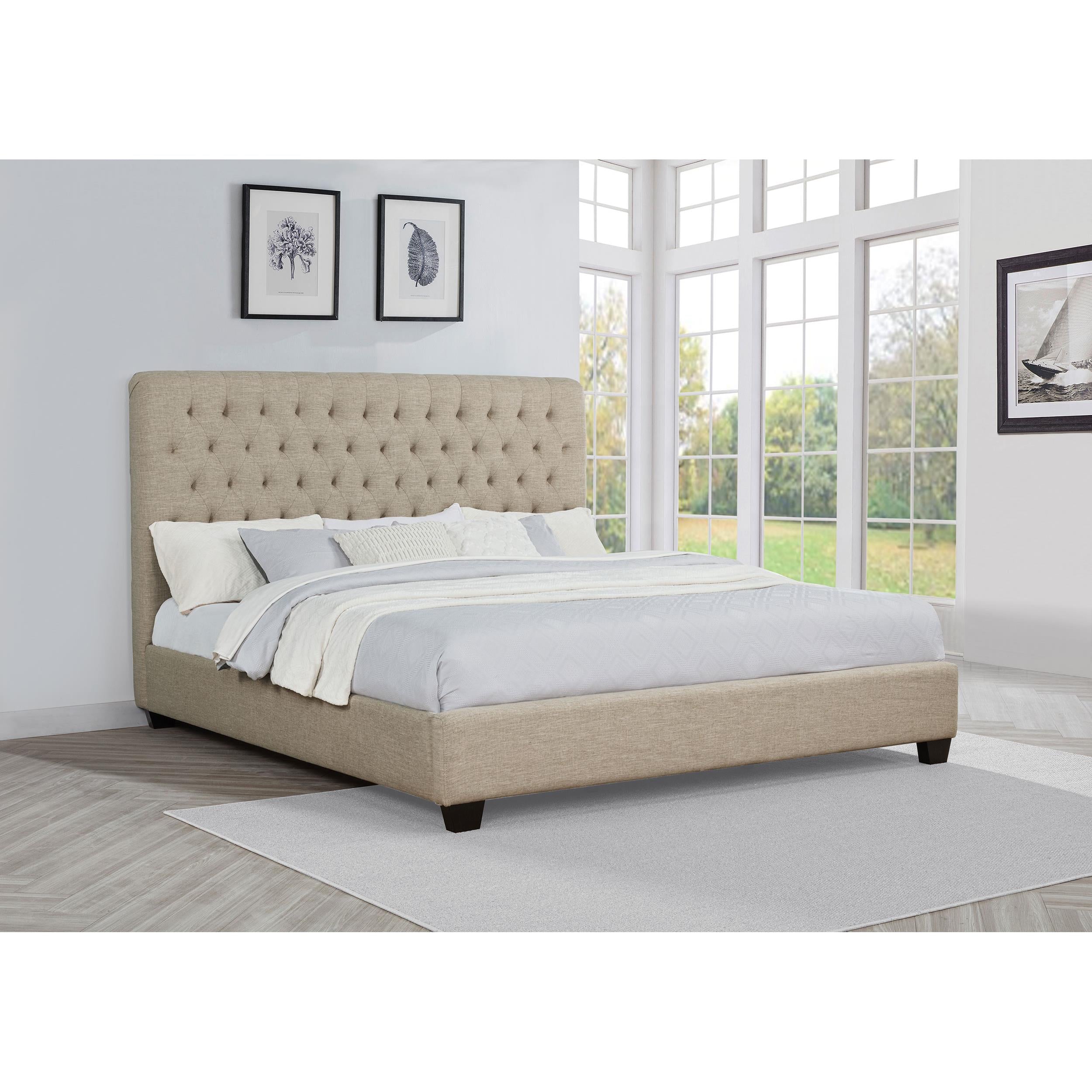  Size_King  -- Coaster Furniture Chloe Upholstered Panel Bed IMAGE 4
