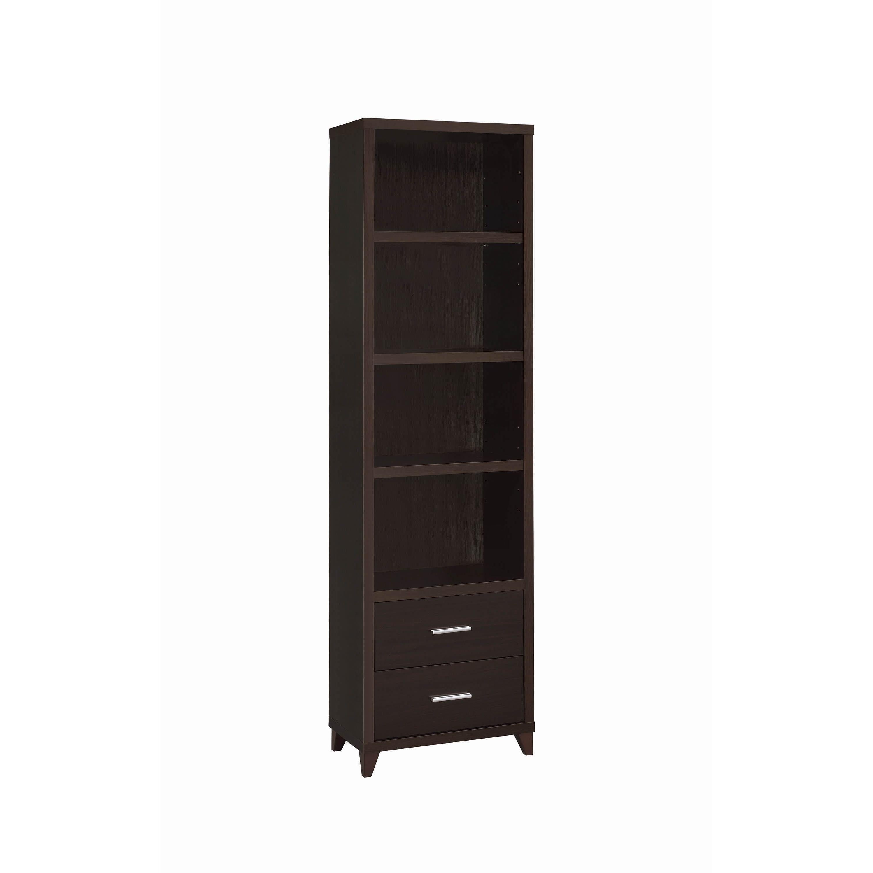  Coaster Furniture Lewes 700882 4-shelf Engineered Wood Media Tower - Cappuccino IMAGE 1