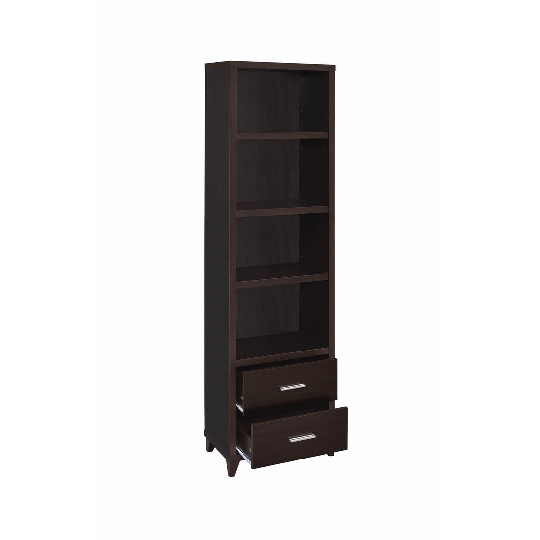  Coaster Furniture Lewes 700882 4-shelf Engineered Wood Media Tower - Cappuccino IMAGE 1
