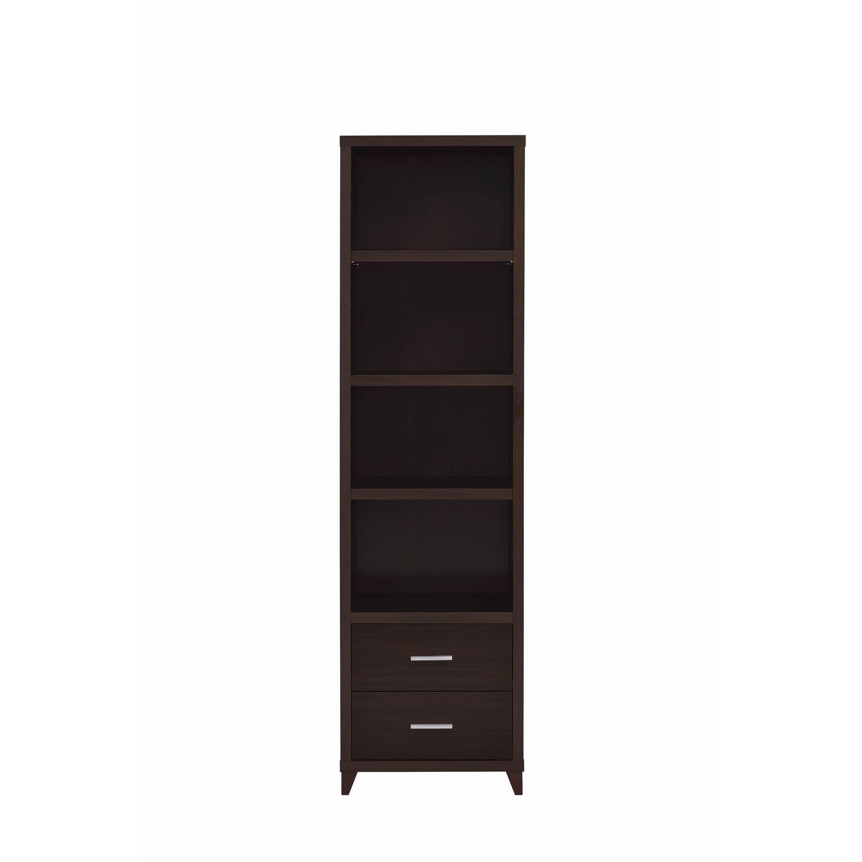  Coaster Furniture Lewes 700882 4-shelf Engineered Wood Media Tower - Cappuccino IMAGE 3