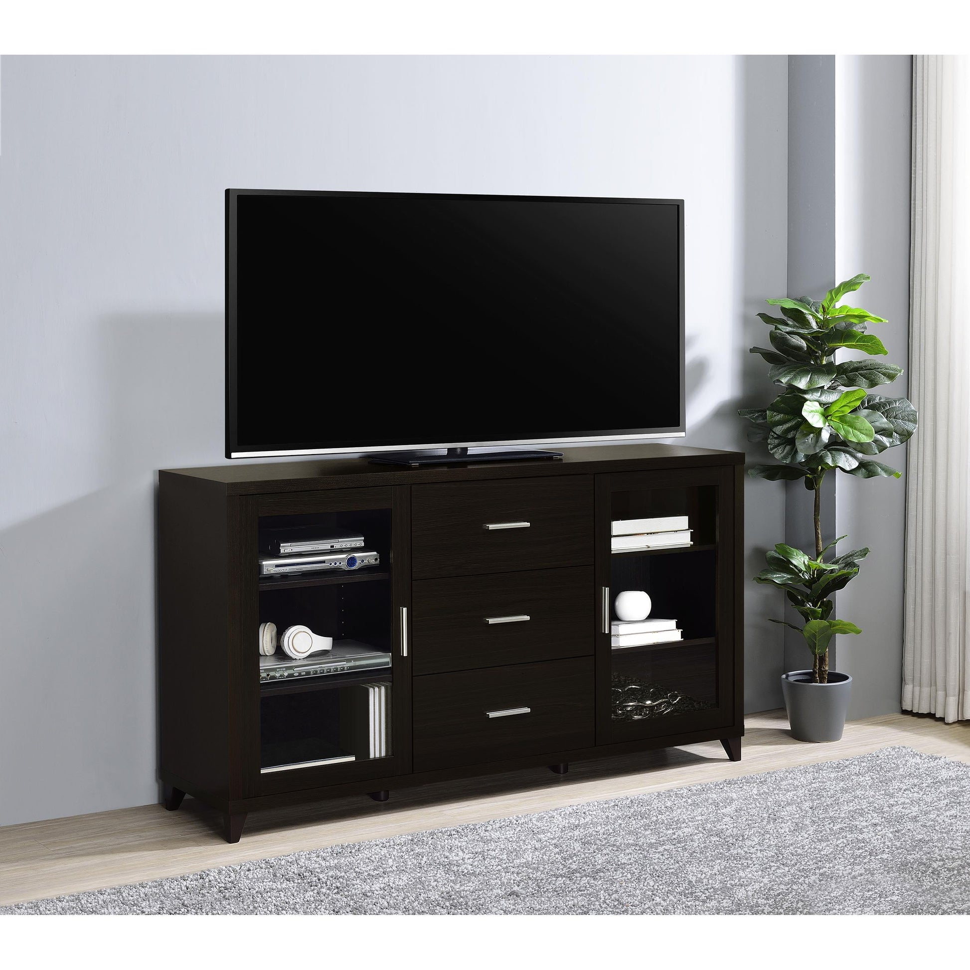  Coaster Furniture Lewes 700881 2-door Engineered Wood 60" TV Stand - Cappuccino IMAGE 8