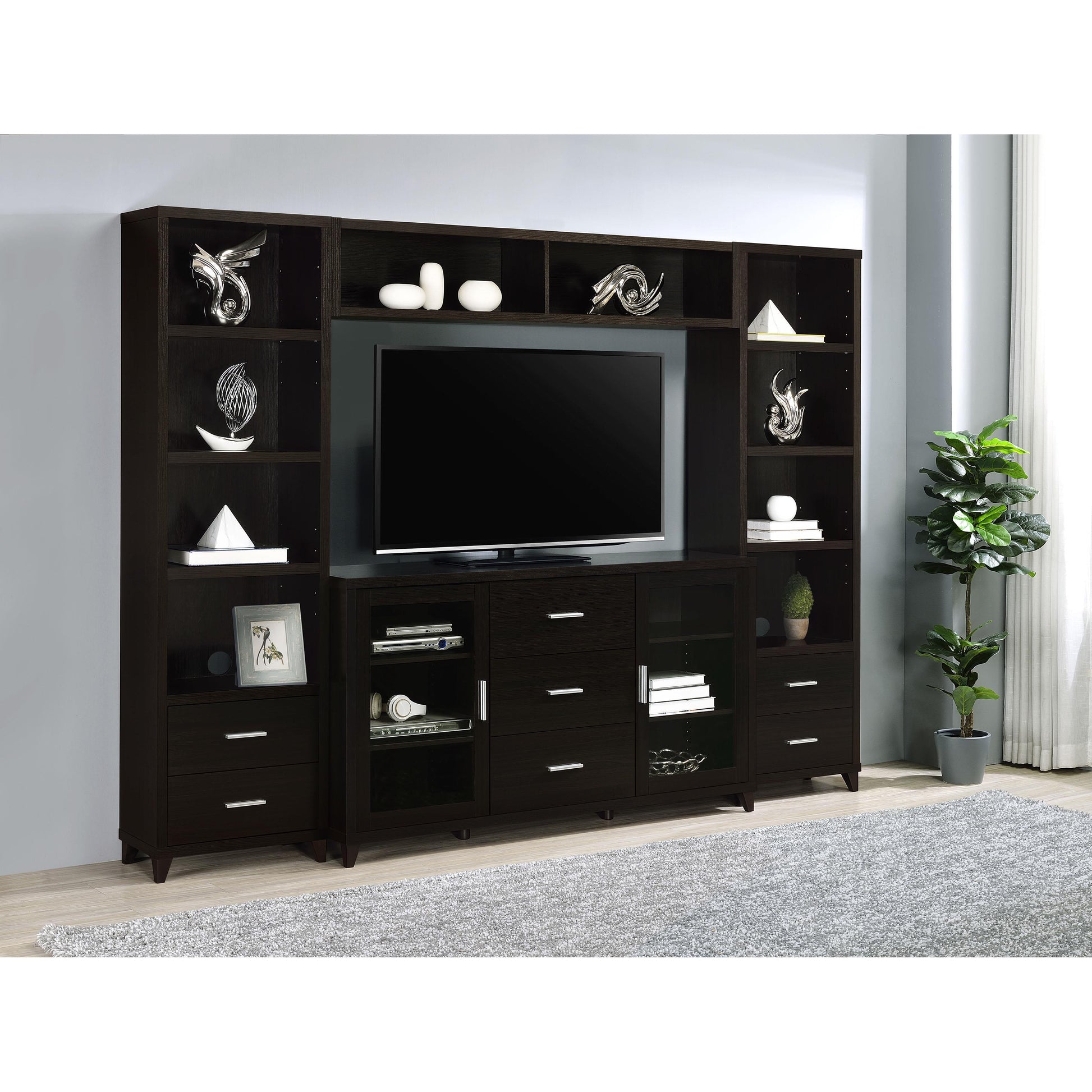  Coaster Furniture Lewes 700881 2-door Engineered Wood 60" TV Stand - Cappuccino IMAGE 9