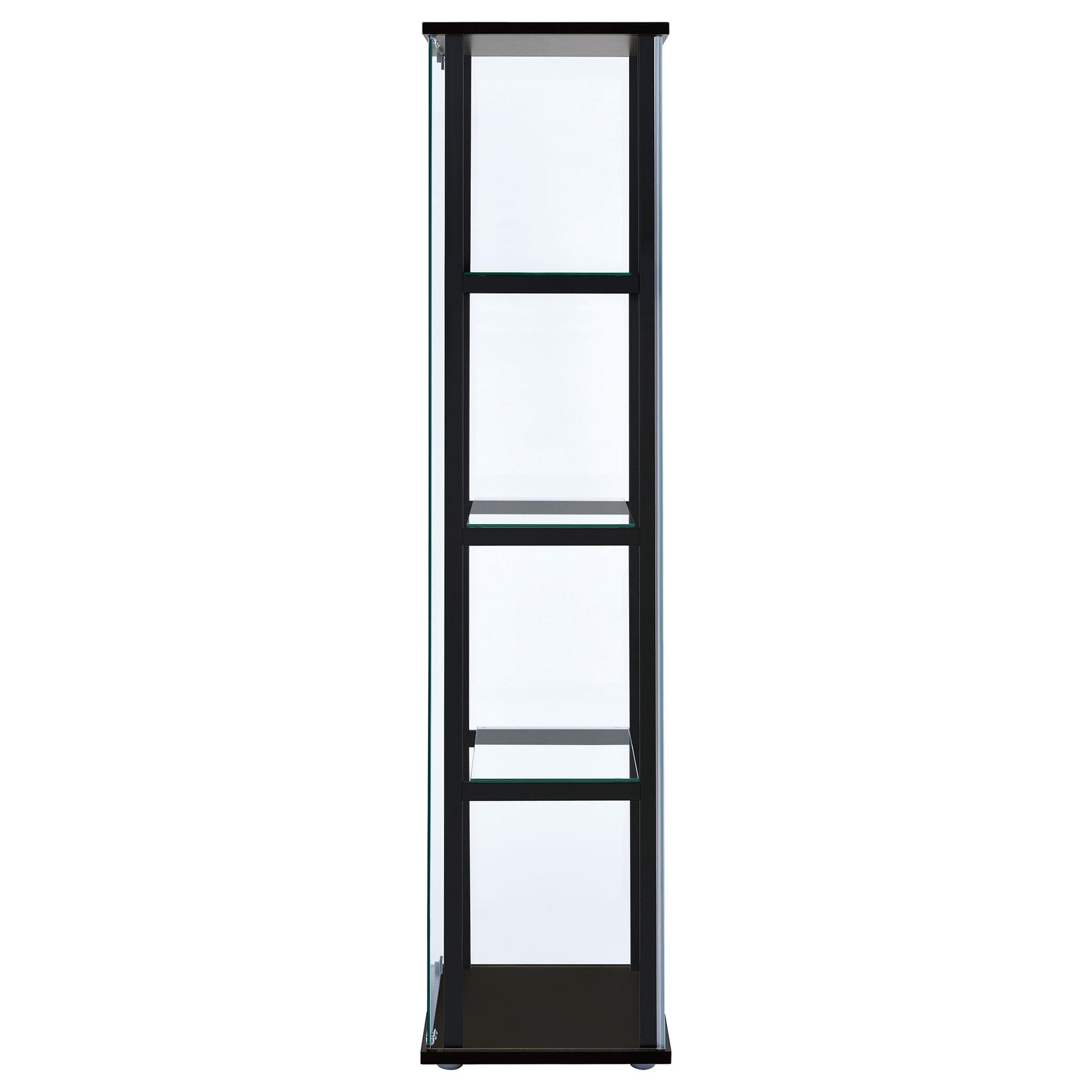  Coaster Furniture Cyclamen 950171 4-shelf Clear Glass Curio Display Cabinet - Black IMAGE 4