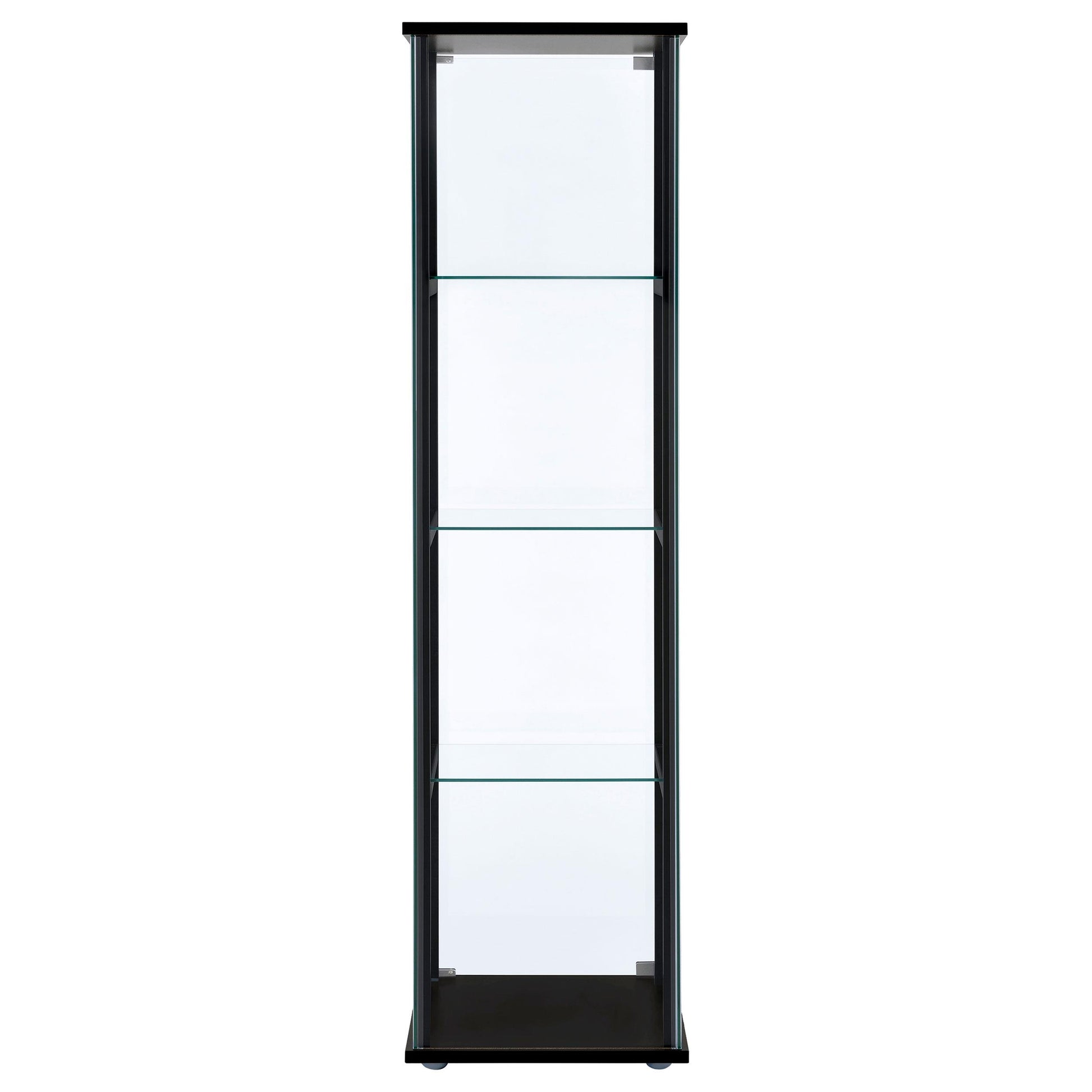  Coaster Furniture Cyclamen 950171 4-shelf Clear Glass Curio Display Cabinet - Black IMAGE 5