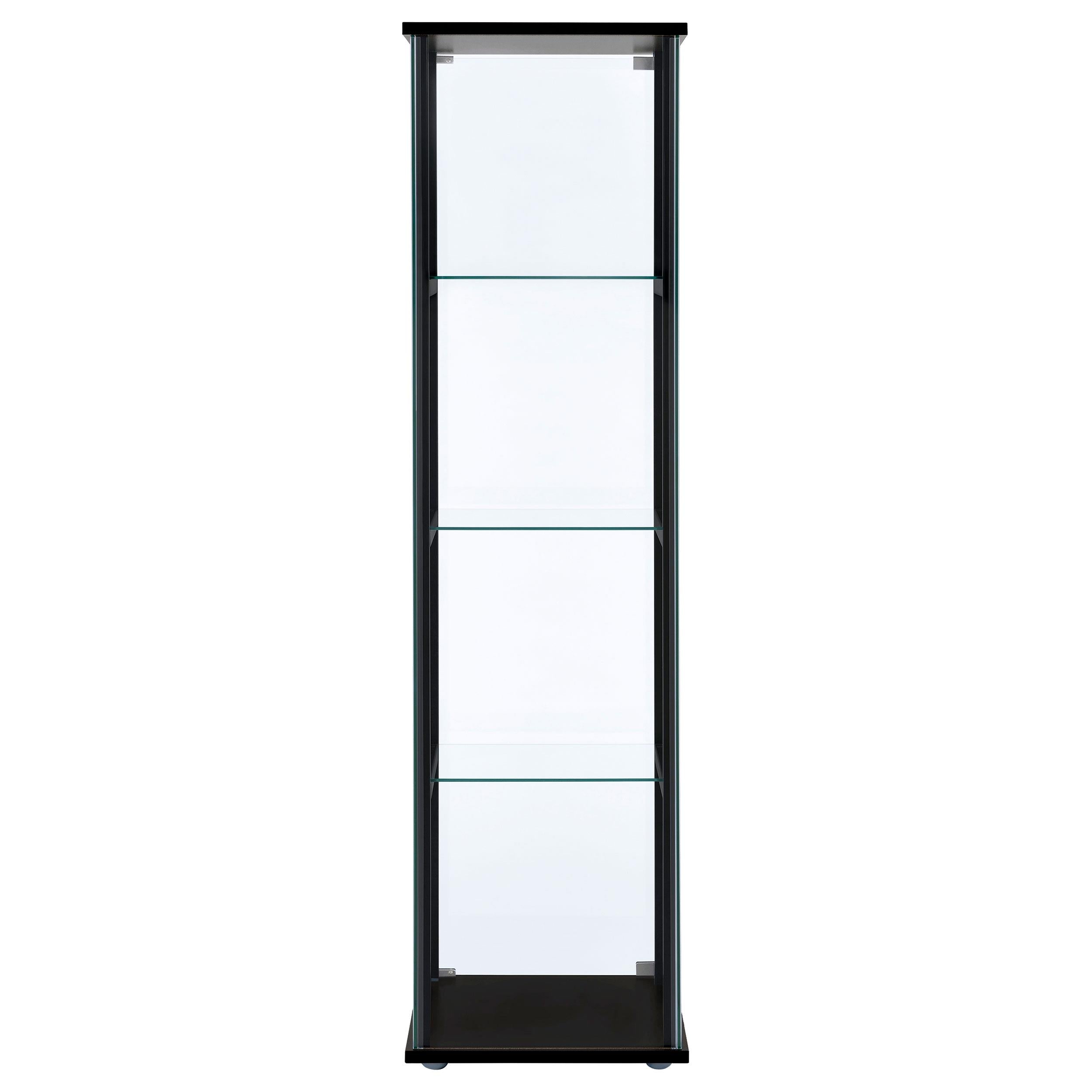  Coaster Furniture Cyclamen 950171 4-shelf Clear Glass Curio Display Cabinet - Black IMAGE 5