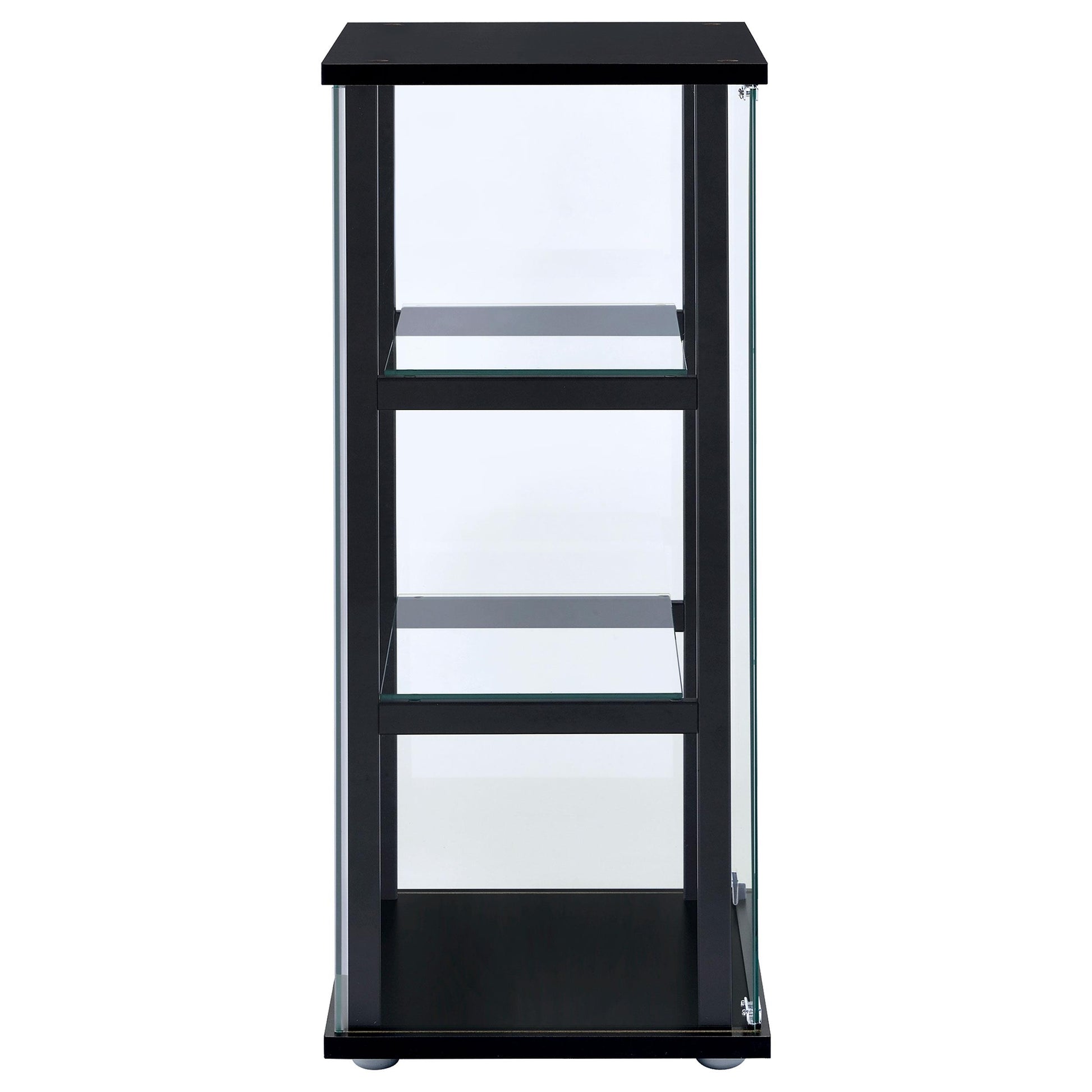  Coaster Furniture Cyclamen 950179 3-shelf Clear Glass Curio Display Cabinet - Black IMAGE 6