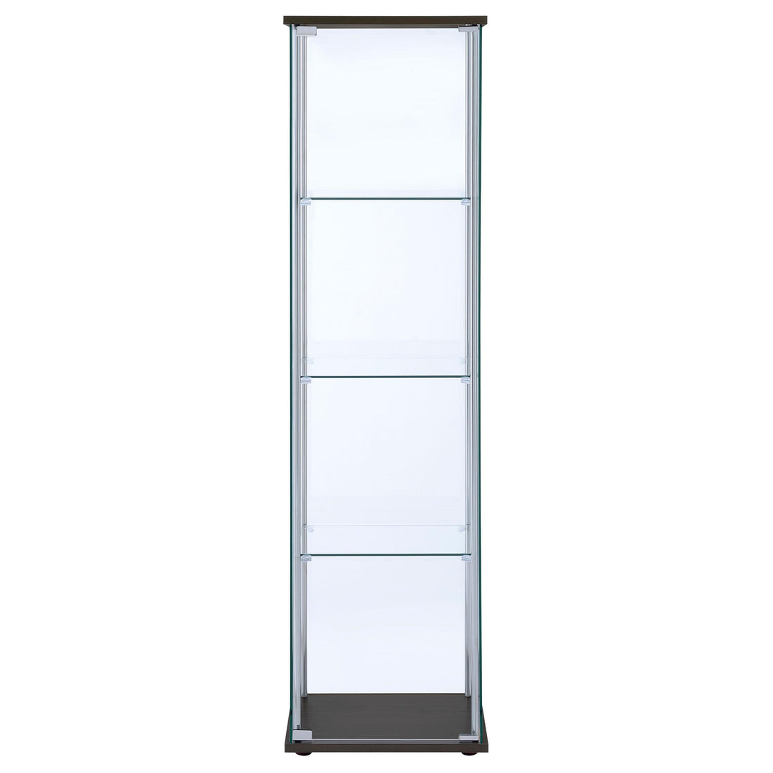  Coaster Furniture Bellatrix 950172 4-shelf Clear Glass Curio Cabinet - Cappuccino IMAGE 1