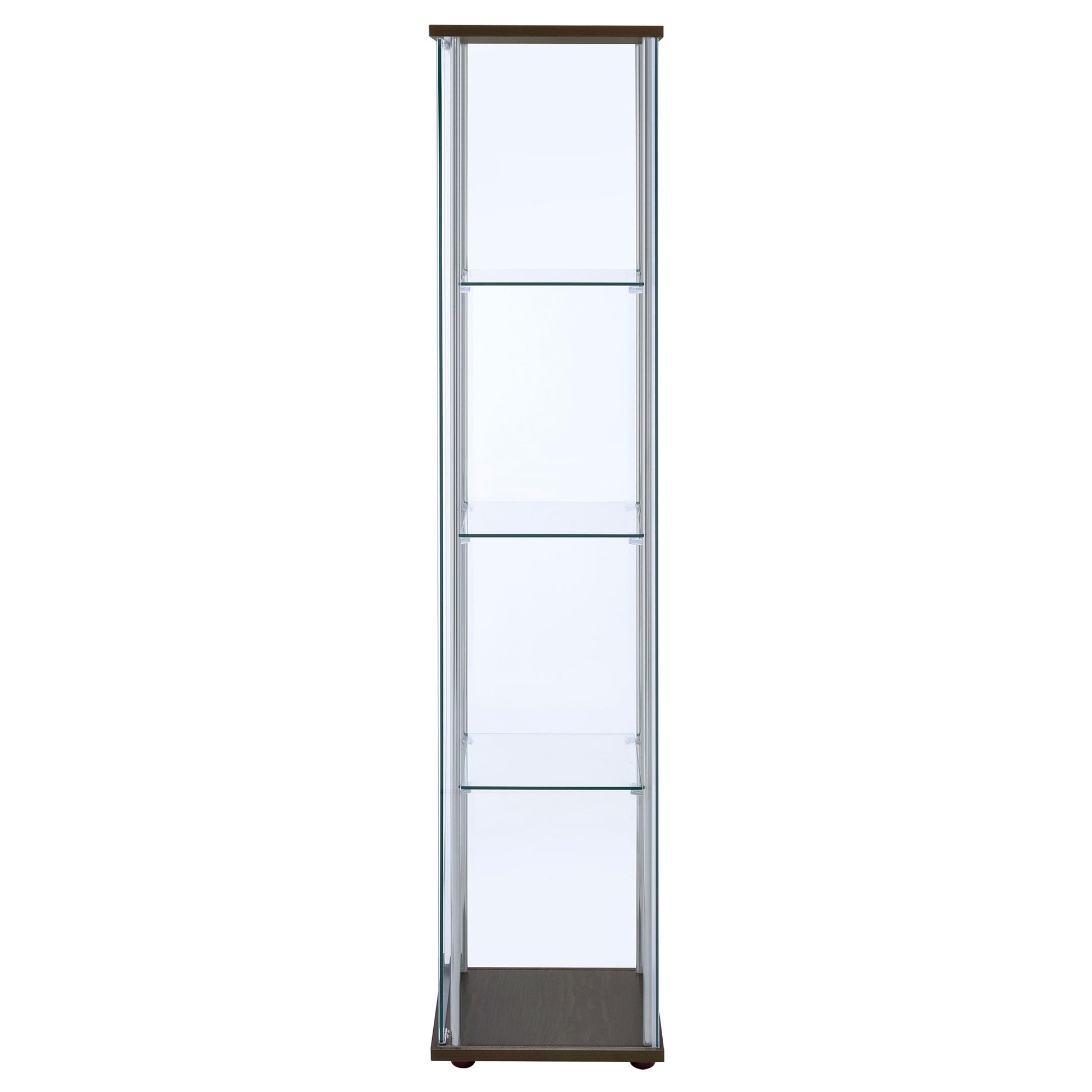  Coaster Furniture Bellatrix 950172 4-shelf Clear Glass Curio Cabinet - Cappuccino IMAGE 4