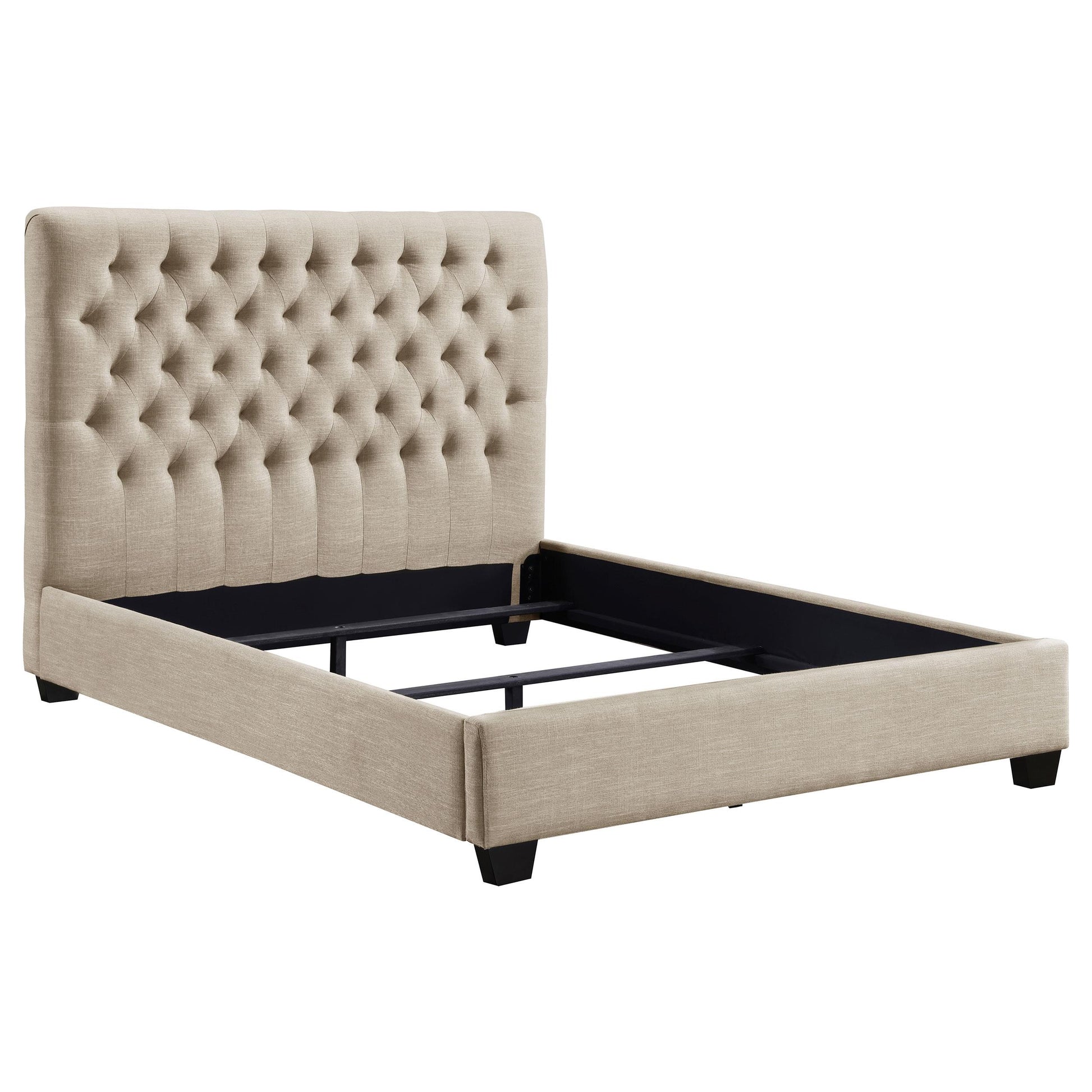  Size_Full  -- Chloe 300007F Upholstered Full Panel Bed - Oatmeal IMAGE 1