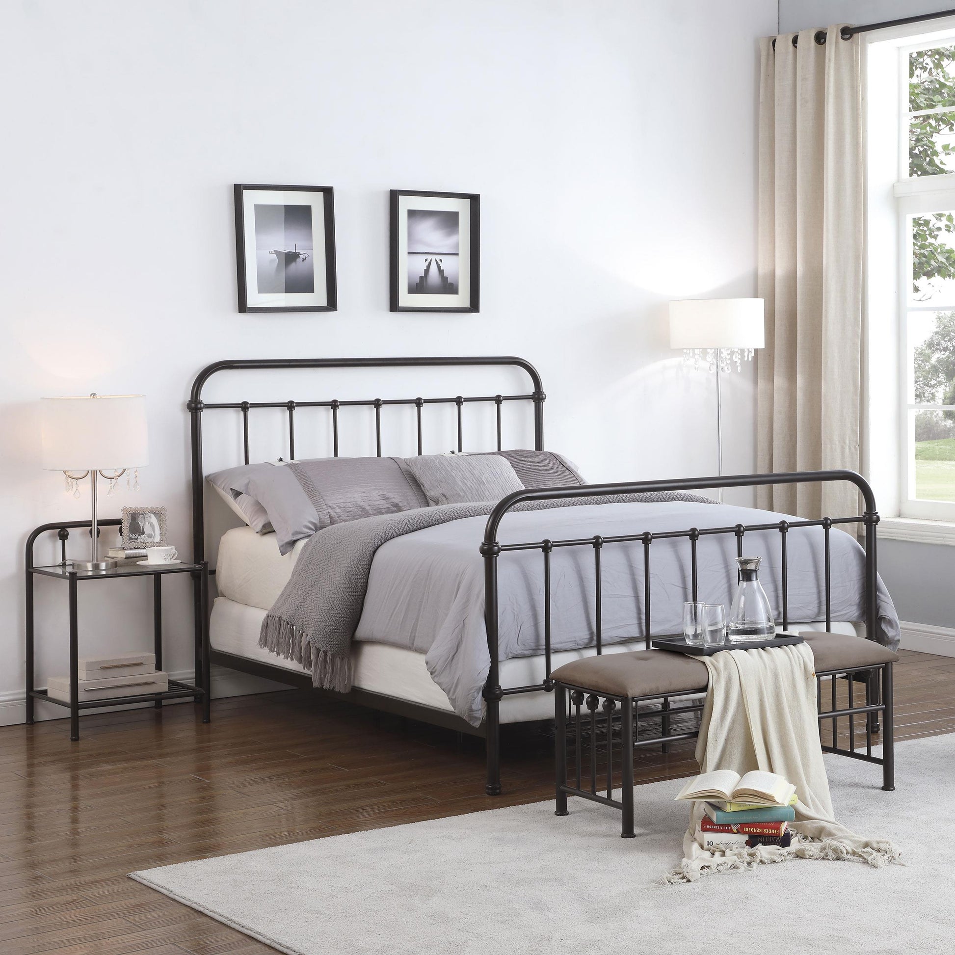  Size_Queen  -- Livingston 300399Q Metal Queen Open Frame Bed - Dark Bronze IMAGE 10