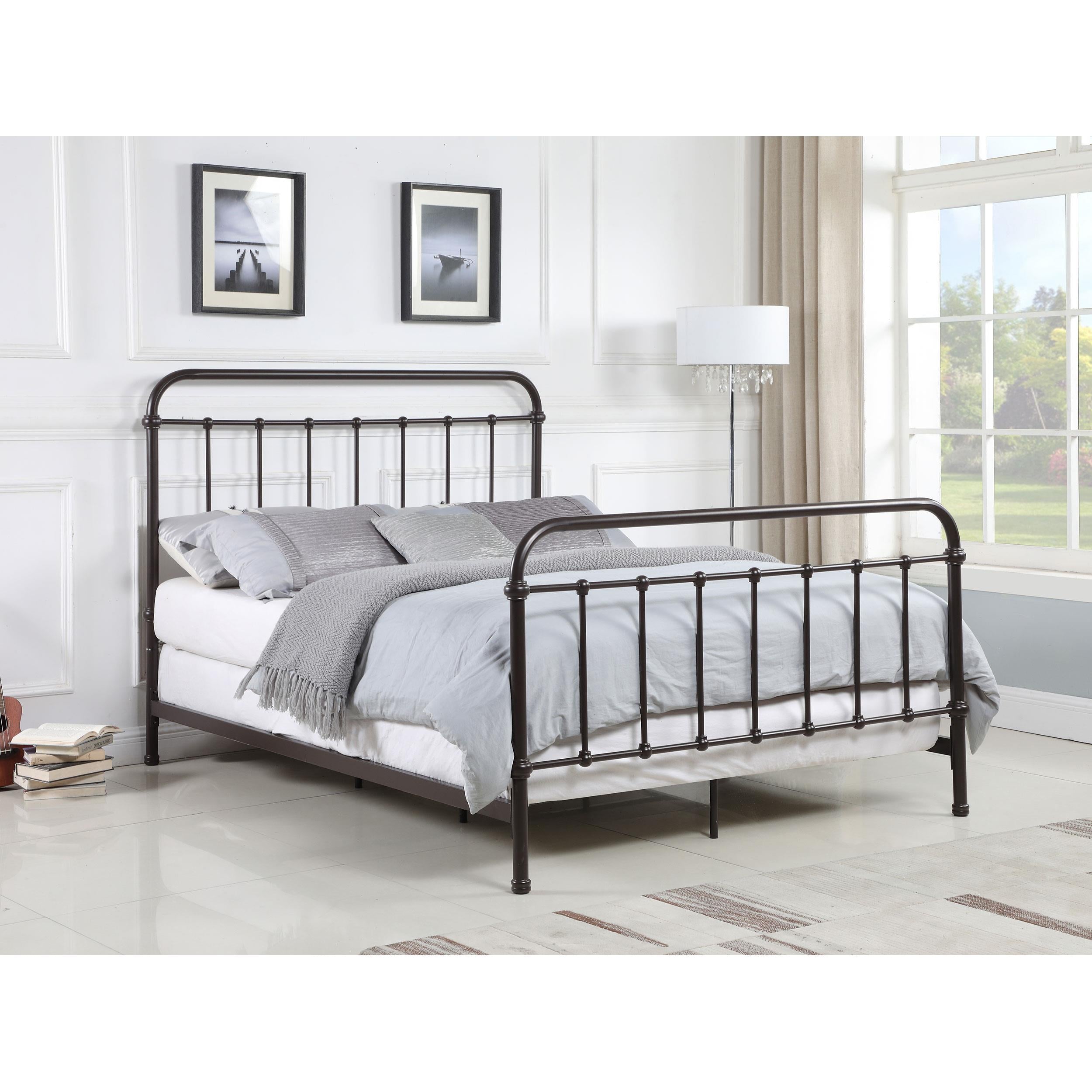  Size_Queen  -- Livingston 300399Q Metal Queen Open Frame Bed - Dark Bronze IMAGE 9