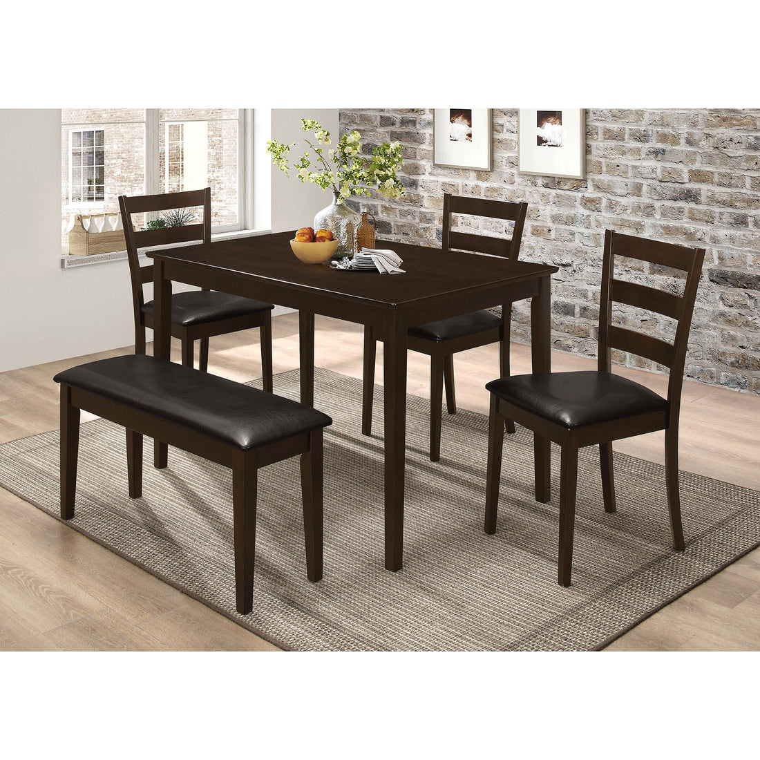  Coaster Furniture Guillen 150232 5-piece Rectangular Dining Table Set - Cappuccino IMAGE 1