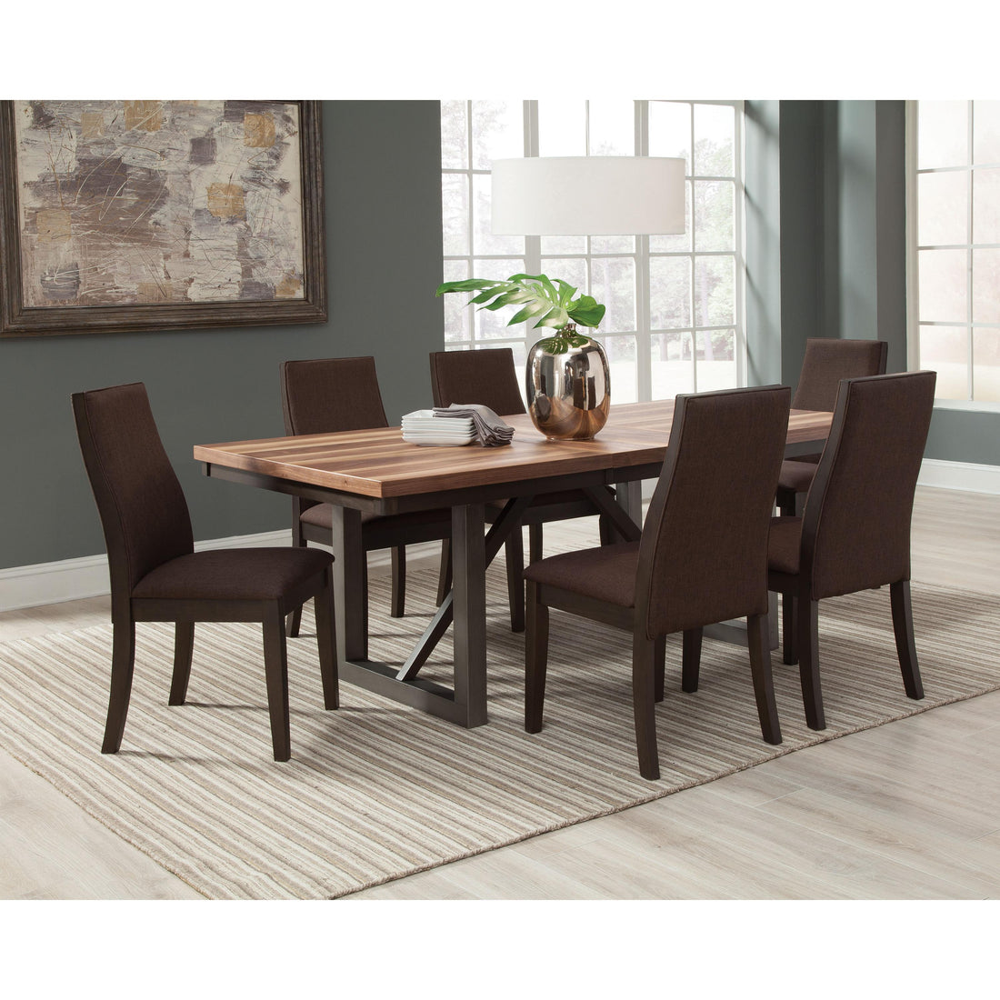  Coaster Furniture Spring Creek 106582 Upholstered Dining Chair - Chocolate (Set of 2) IMAGE 1