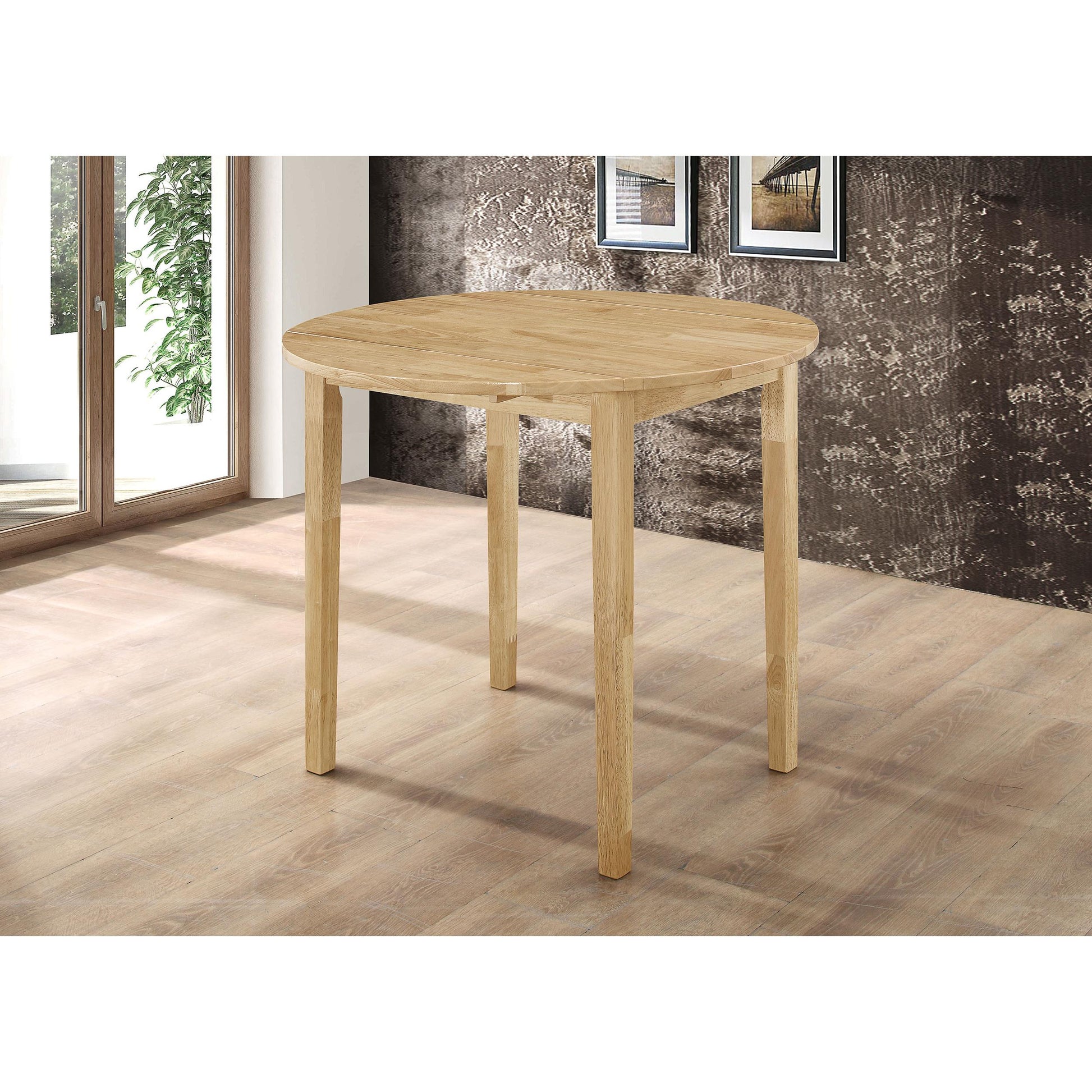  Coaster Furniture Bucknell 130006 3-piece Round Drop Leaf Dining Table Set - Natural IMAGE 14