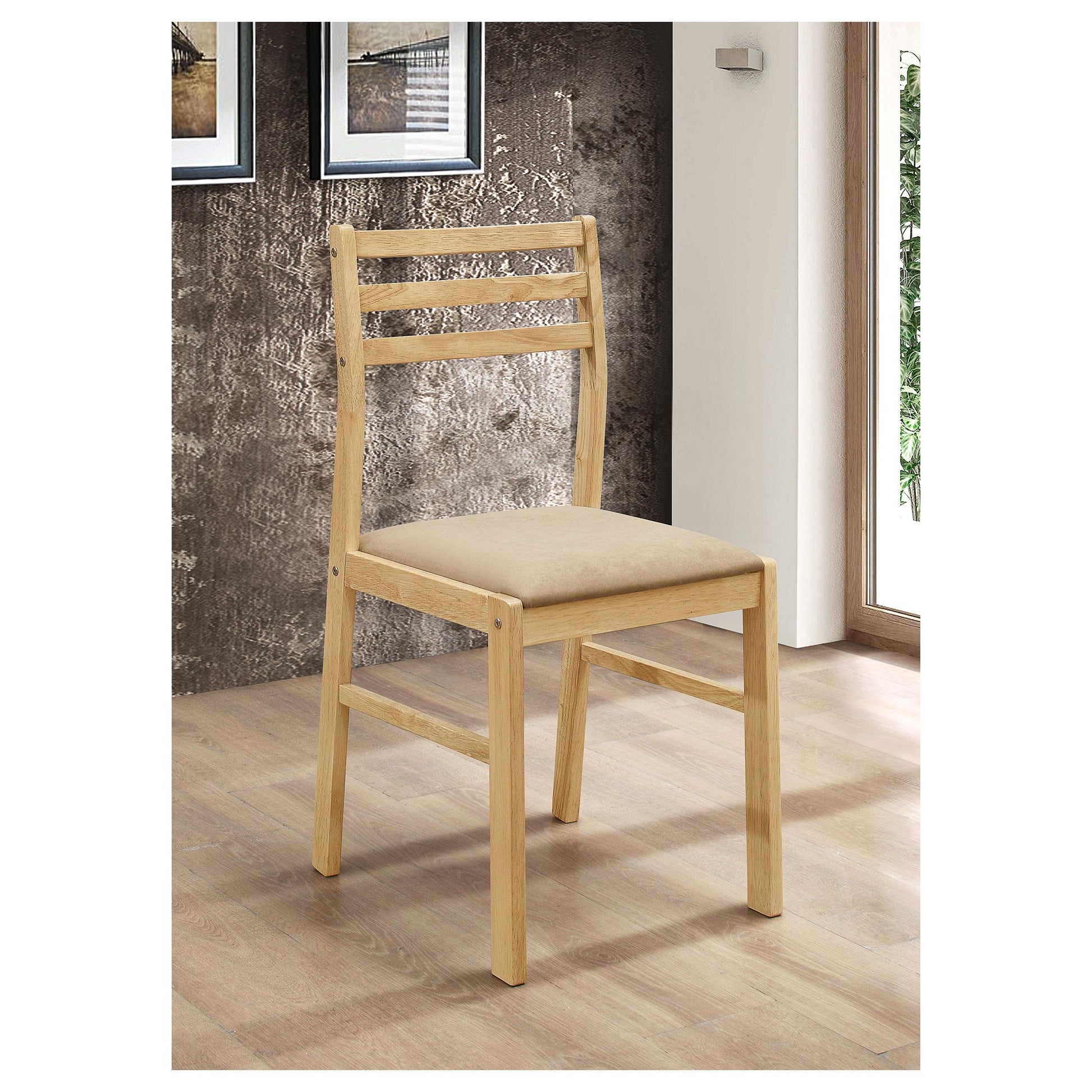  Coaster Furniture Bucknell 130006 3-piece Round Drop Leaf Dining Table Set - Natural IMAGE 16