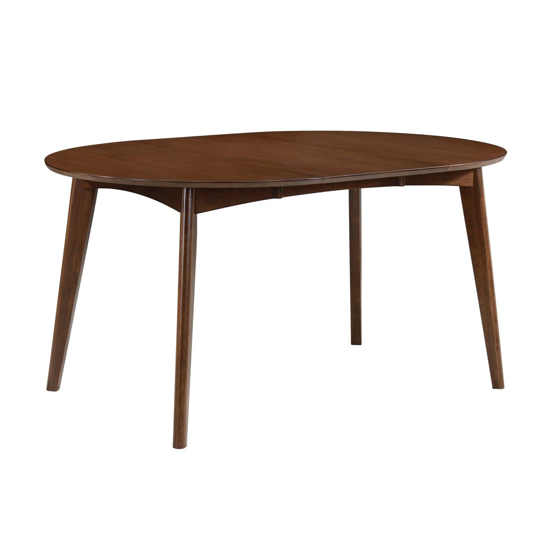  Coaster Furniture Jedda 105361 Oval 60-inch Extension Leaf Dining Table - Dark Walnut IMAGE 1