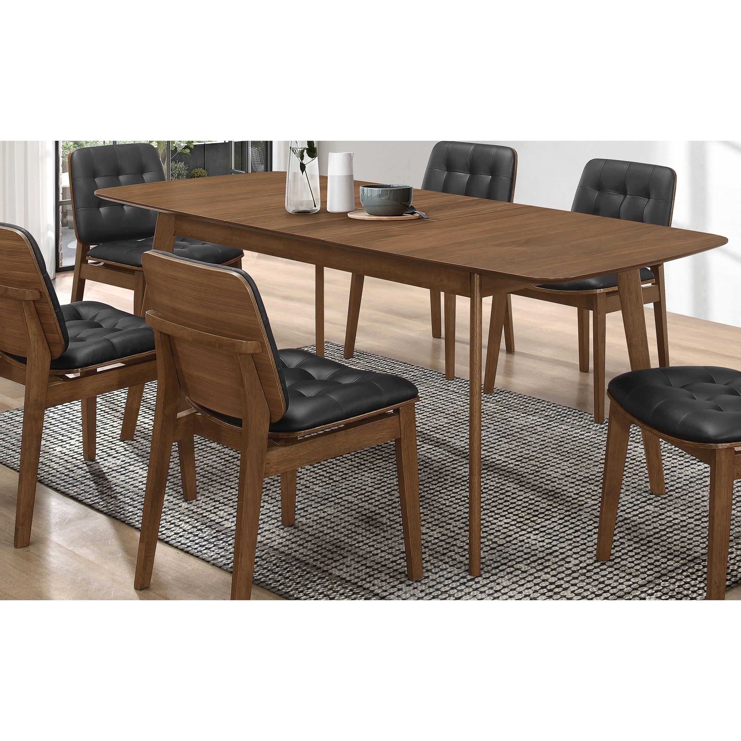 Coaster Furniture Redbridge 106591 75-inch Extension Leaf Dining Table - Natural Walnut IMAGE 3