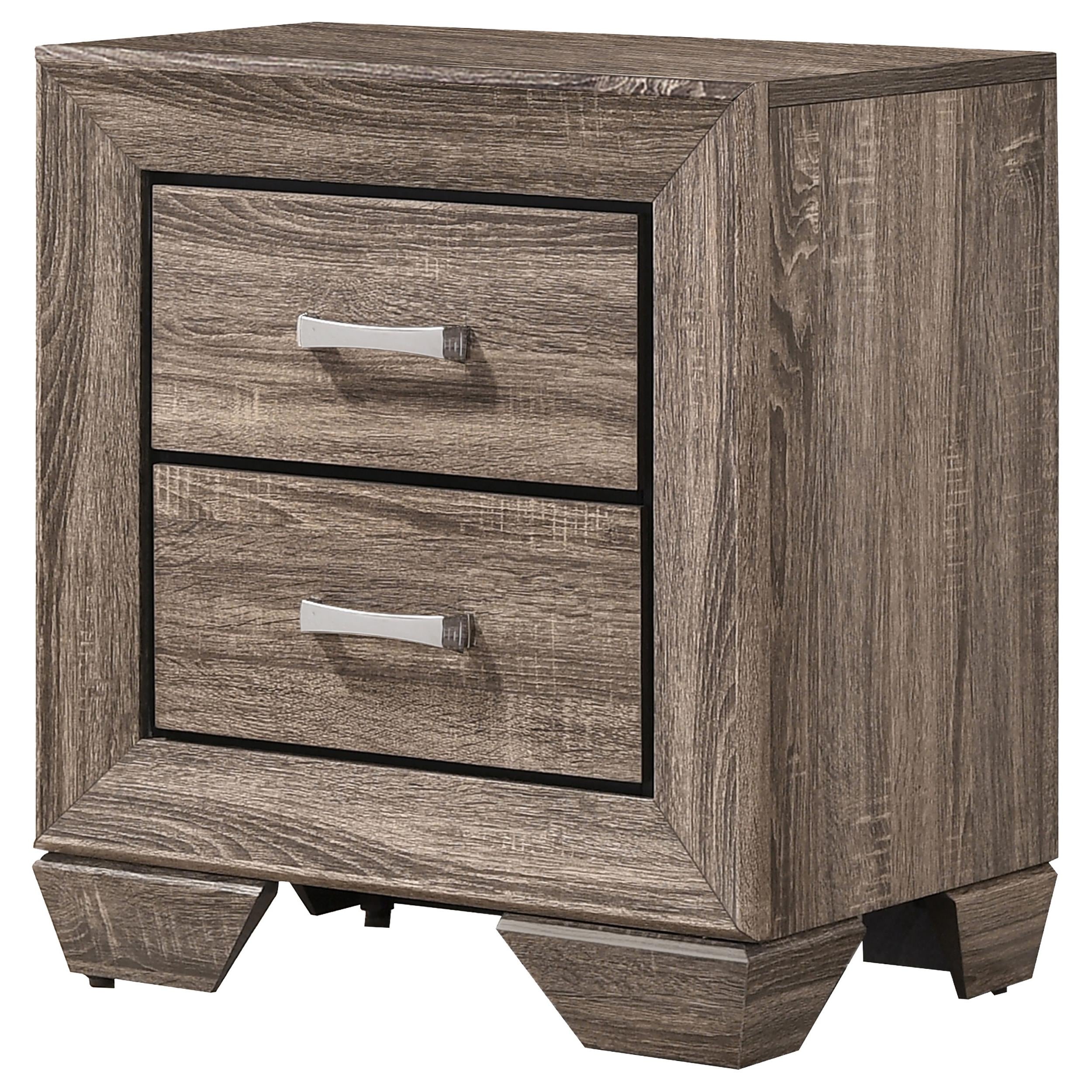  Coaster Furniture Kauffman 204192 2-Drawer Nightstand - Washed Taupe IMAGE 3
