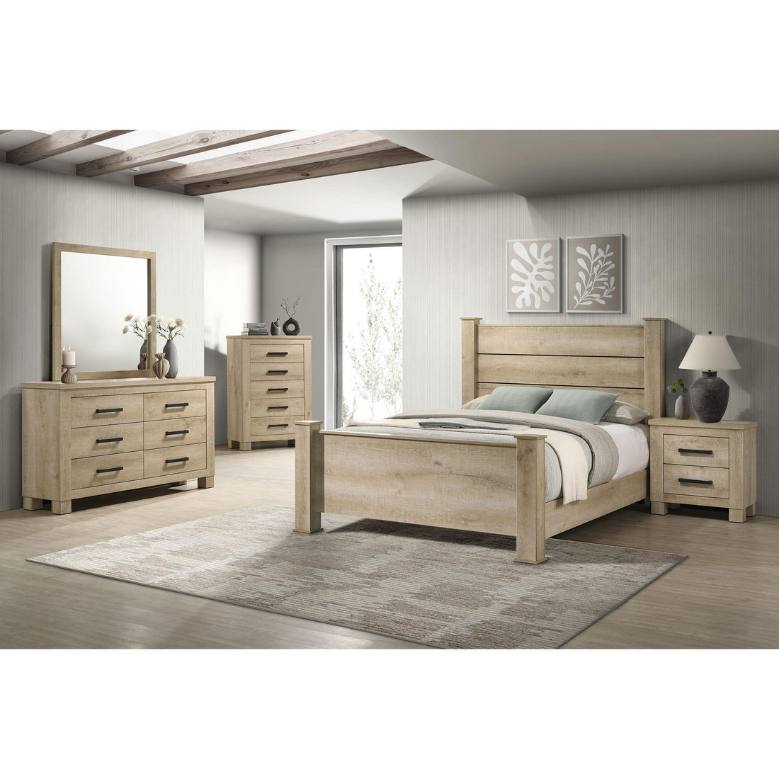  Coaster Furniture Oakglen 225101Q-S5 7 pc Queen Panel Bedroom Set IMAGE 1
