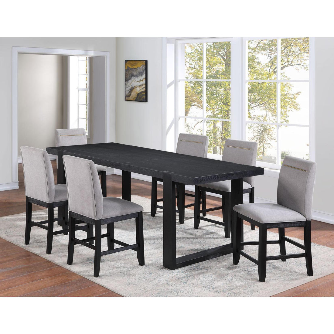  Steve Silver Furniture Yves YS500 5 pc Counter Height Dining Set - Grey IMAGE 1