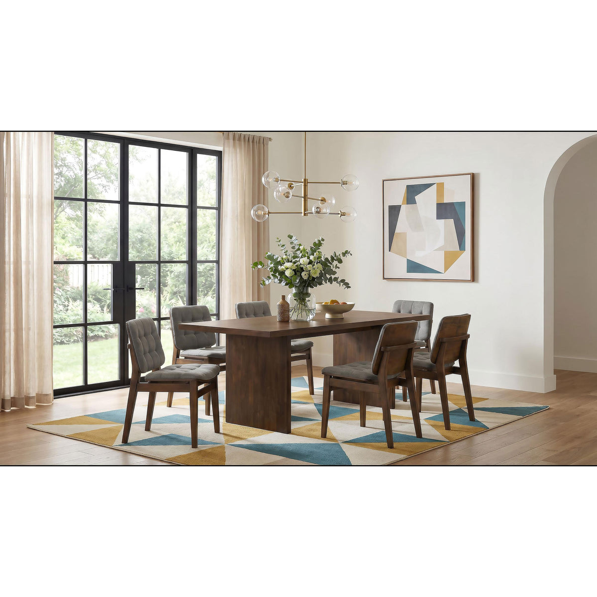  Coaster Furniture Decker 193951WAL-S7E 7 pc Dining Set IMAGE 1