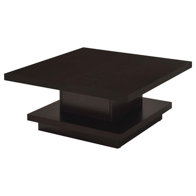  Coaster Furniture Reston 705168 Square Engineered Wood Coffee Table - Cappuccino IMAGE 1
