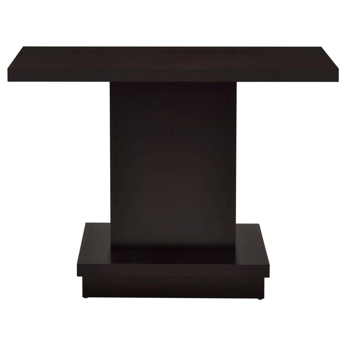  Coaster Furniture Reston 705169 Engineered Wood Pedestal Console Table - Cappuccino IMAGE 1
