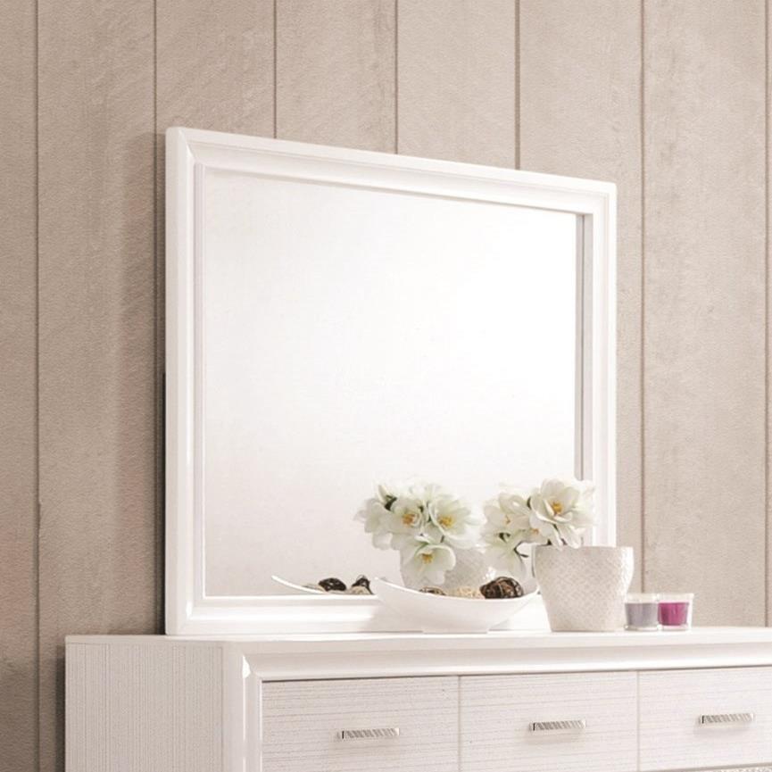  Coaster Furniture Miranda 205114 Dresser Mirror - White IMAGE 1