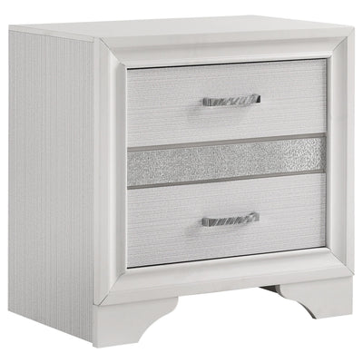  Coaster Furniture Miranda 205112 2-Drawer Nightstand - White IMAGE 1