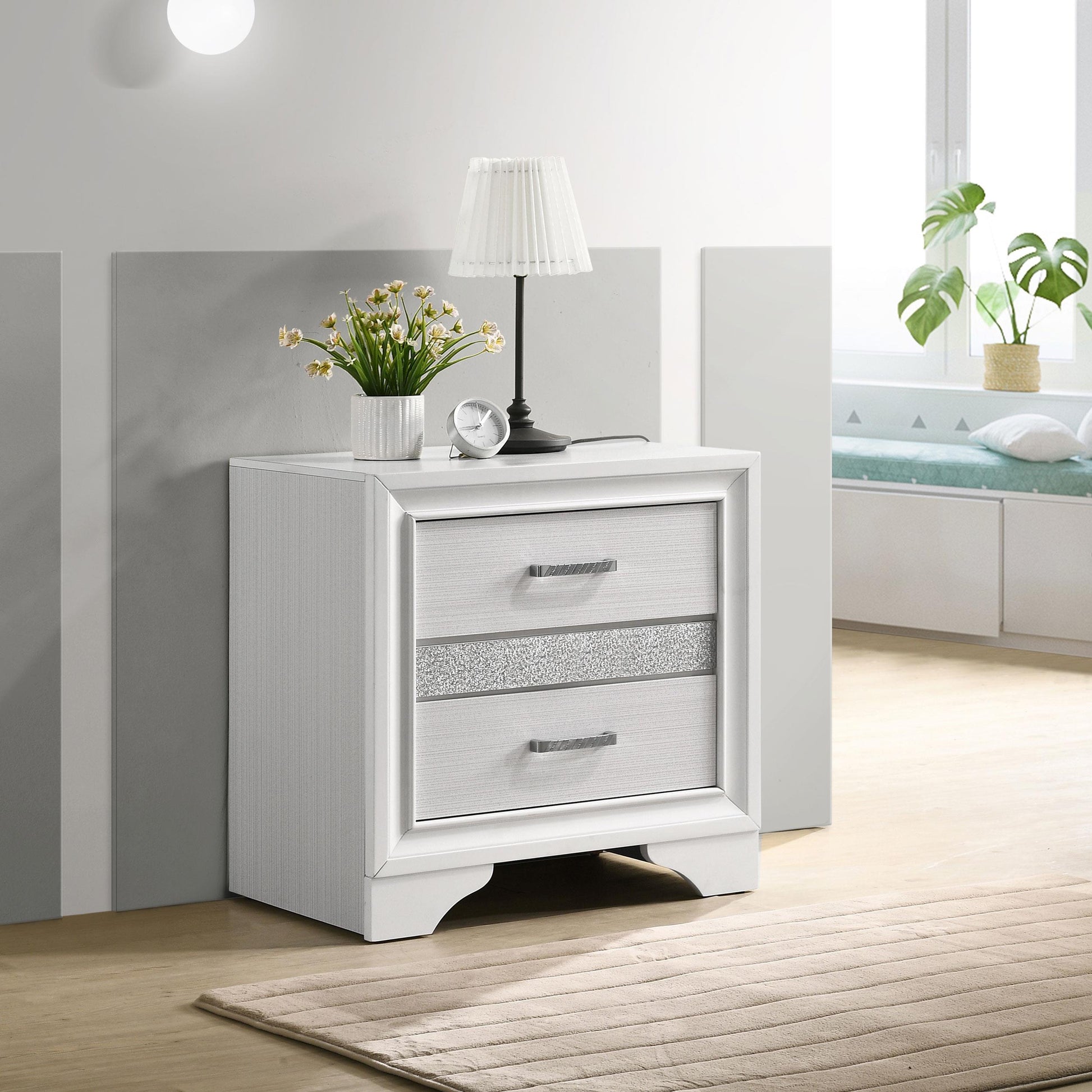  Coaster Furniture Miranda 205112 2-Drawer Nightstand - White IMAGE 9