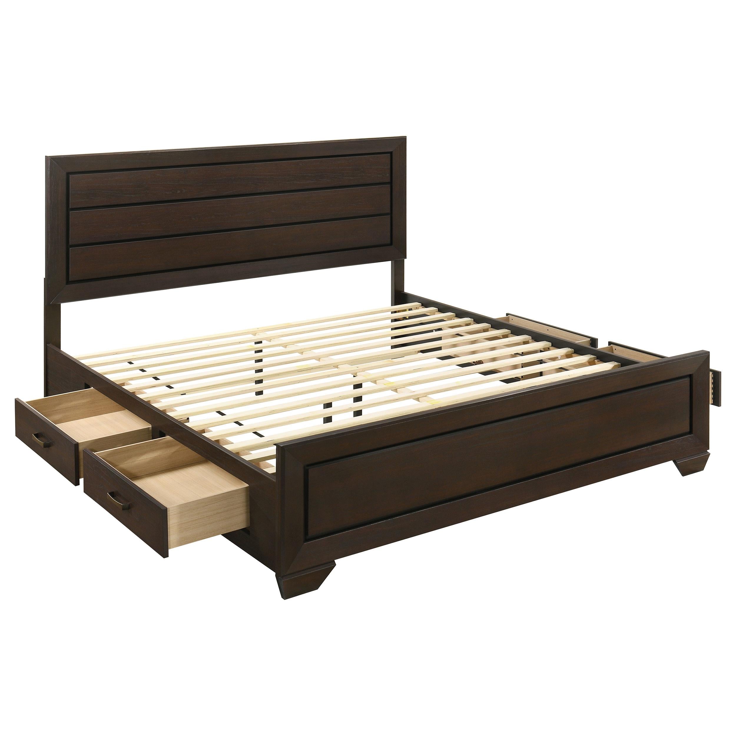  Coaster Furniture Kauffman 204390KE Wood Eastern King Storage Panel Bed - Dark Cocoa IMAGE 2