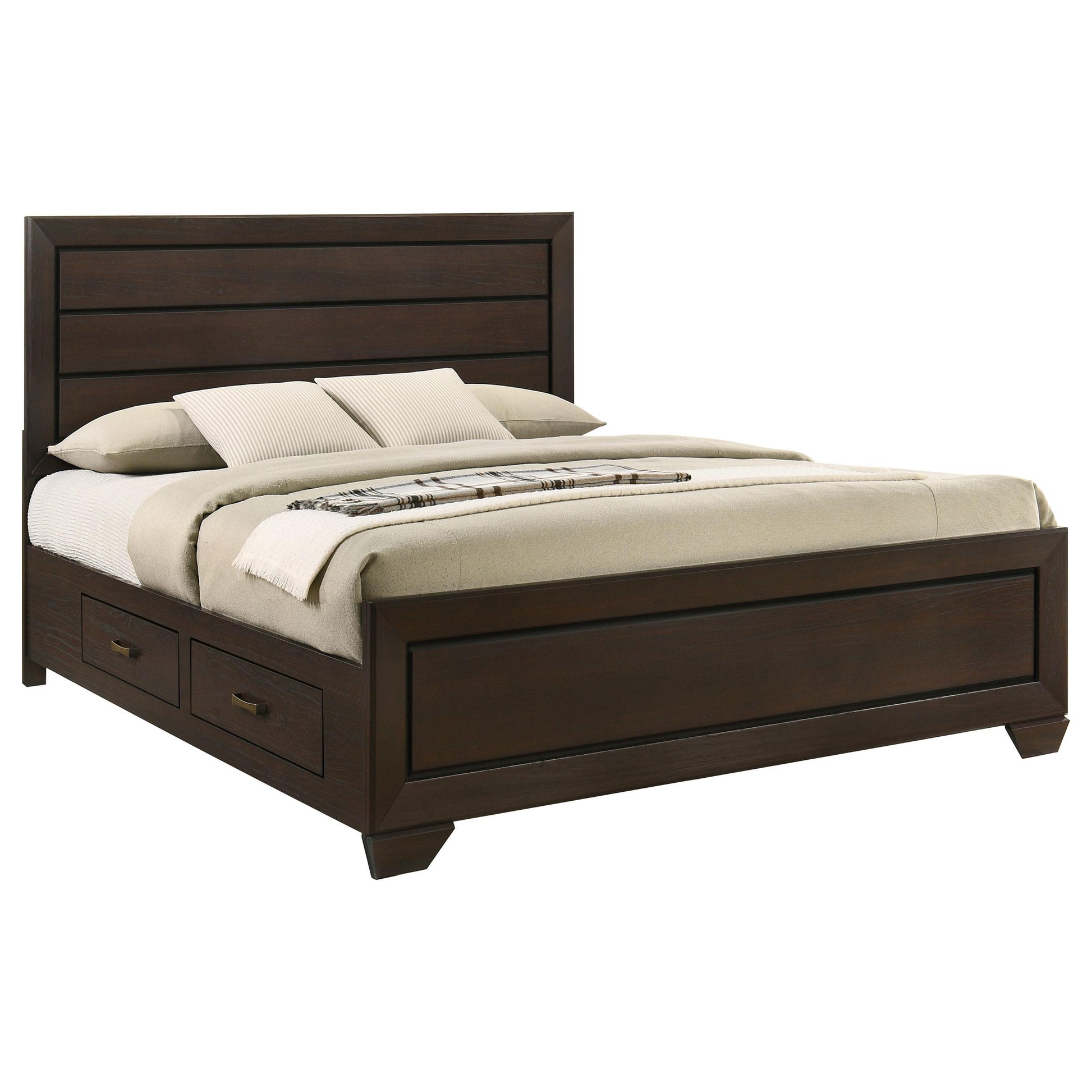 Coaster Furniture Kauffman 204390KE Wood Eastern King Storage Panel Bed - Dark Cocoa IMAGE 3