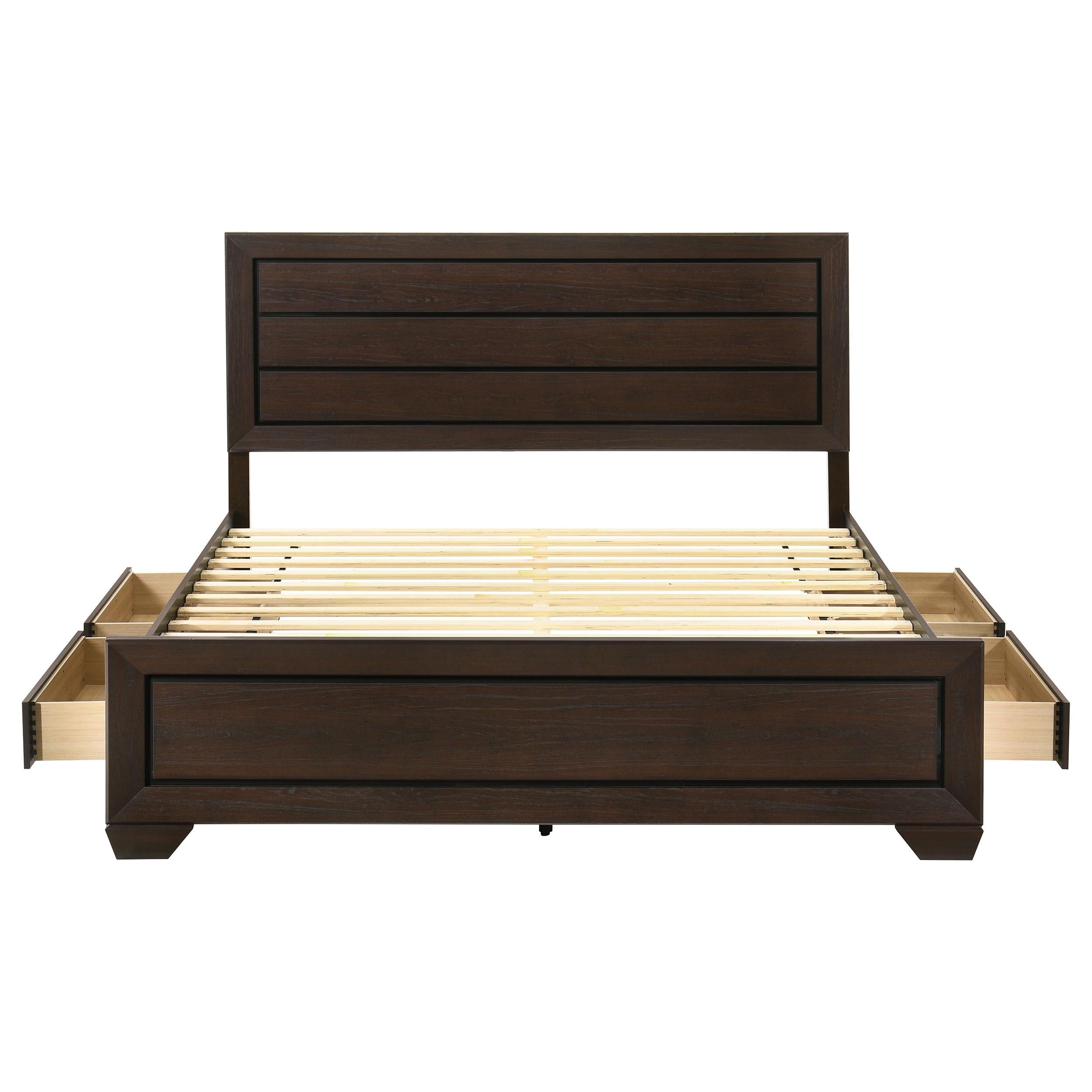  Coaster Furniture Kauffman 204390KE Wood Eastern King Storage Panel Bed - Dark Cocoa IMAGE 6