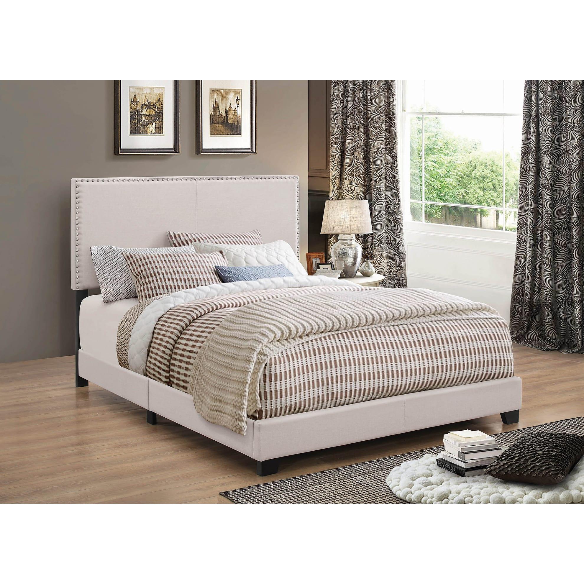  Size_King  -- Boyd 350051KE Upholstered Eastern King Panel Bed - Ivory IMAGE 1