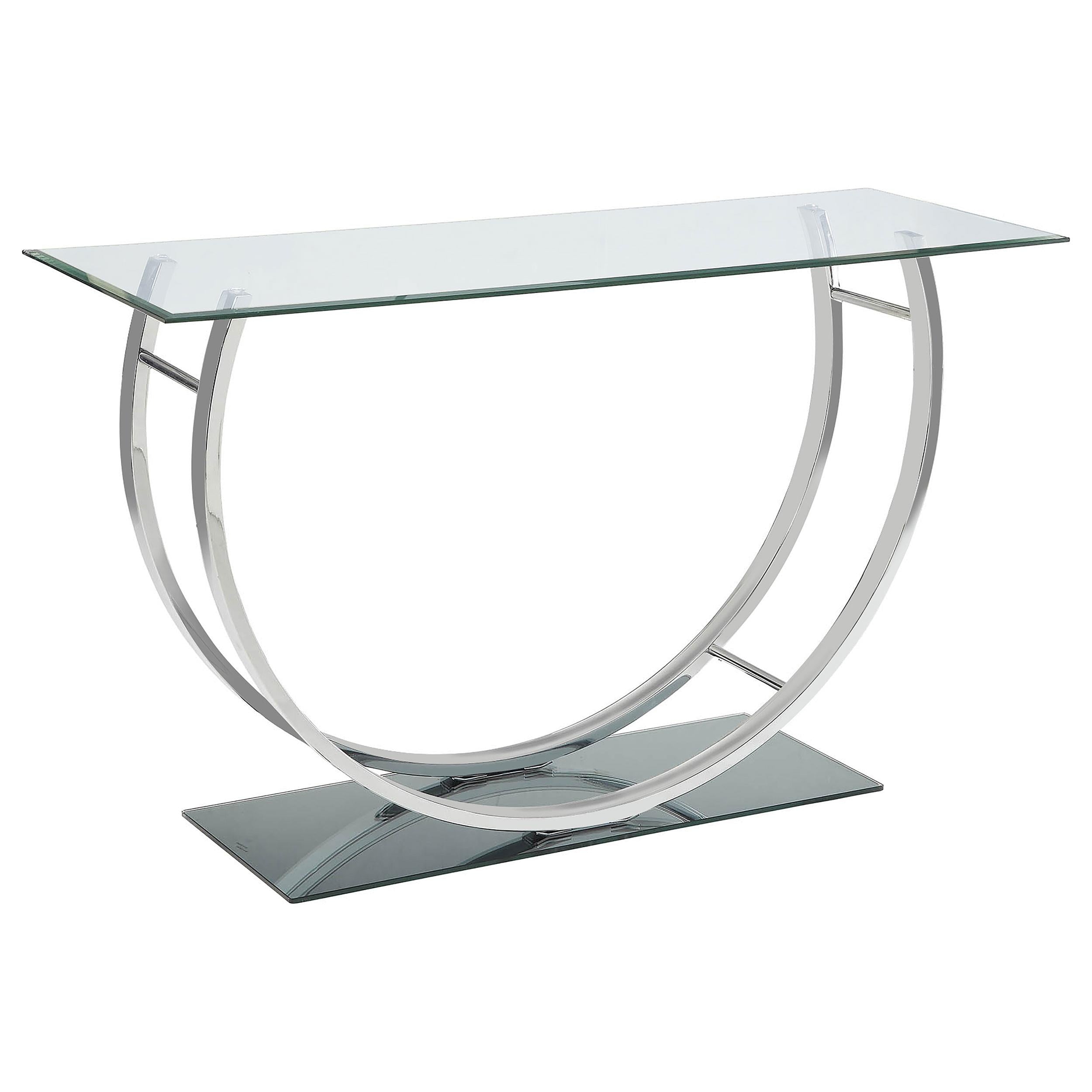  Coaster Furniture Danville 704989 U-shaped Glass Top Entryway Console Table - Chrome IMAGE 1