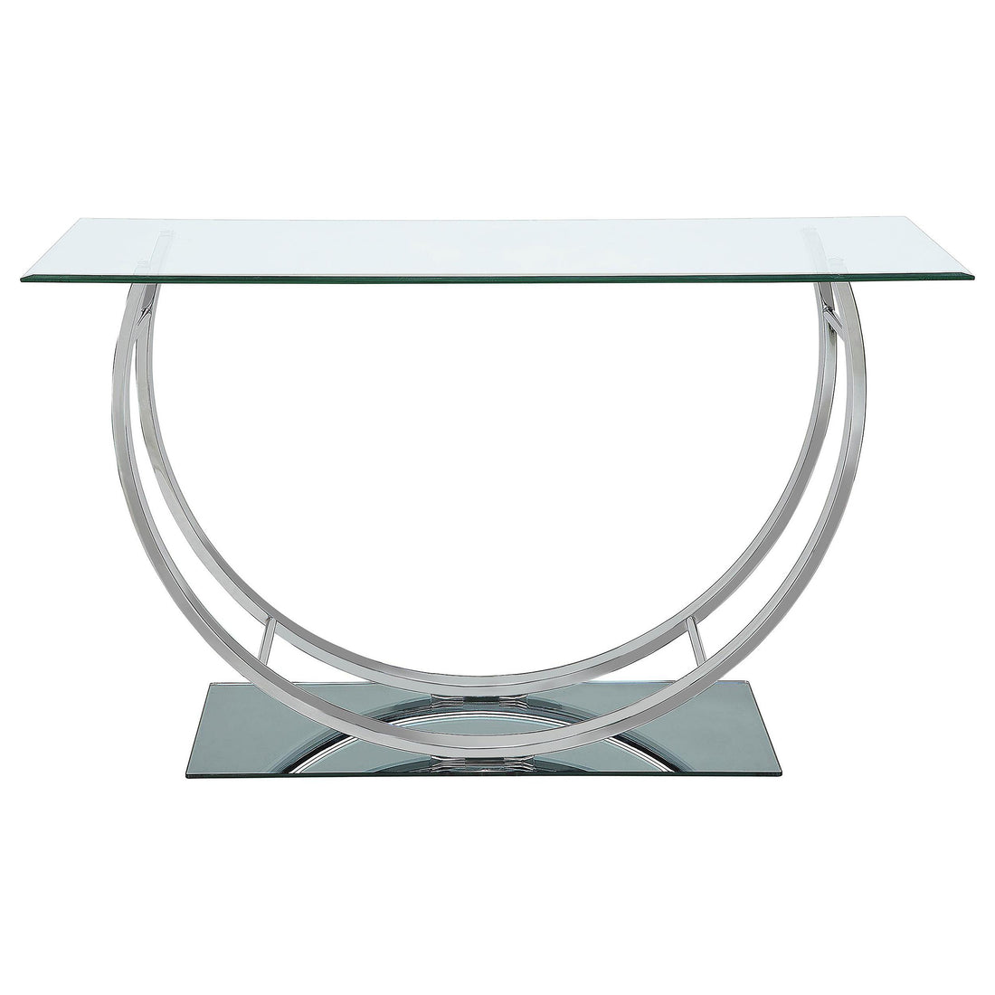  Coaster Furniture Danville 704989 U-shaped Glass Top Entryway Console Table - Chrome IMAGE 1