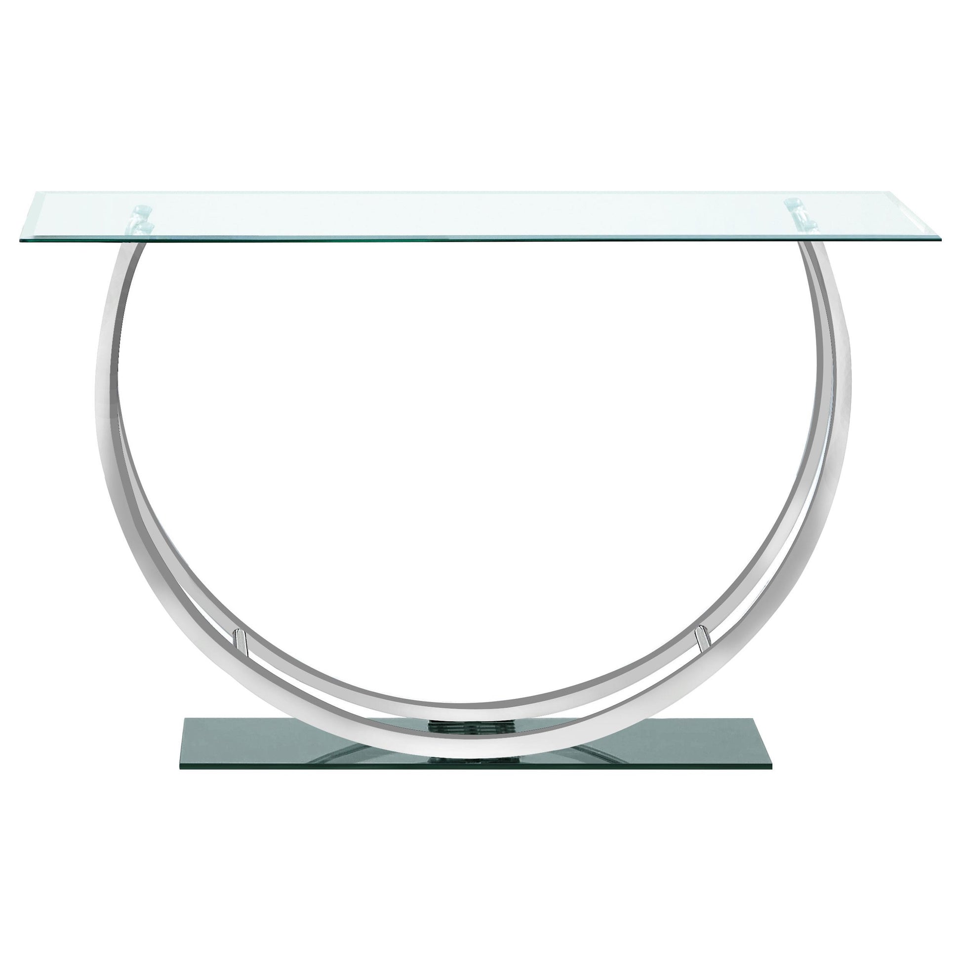  Coaster Furniture Danville 704989 U-shaped Glass Top Entryway Console Table - Chrome IMAGE 3