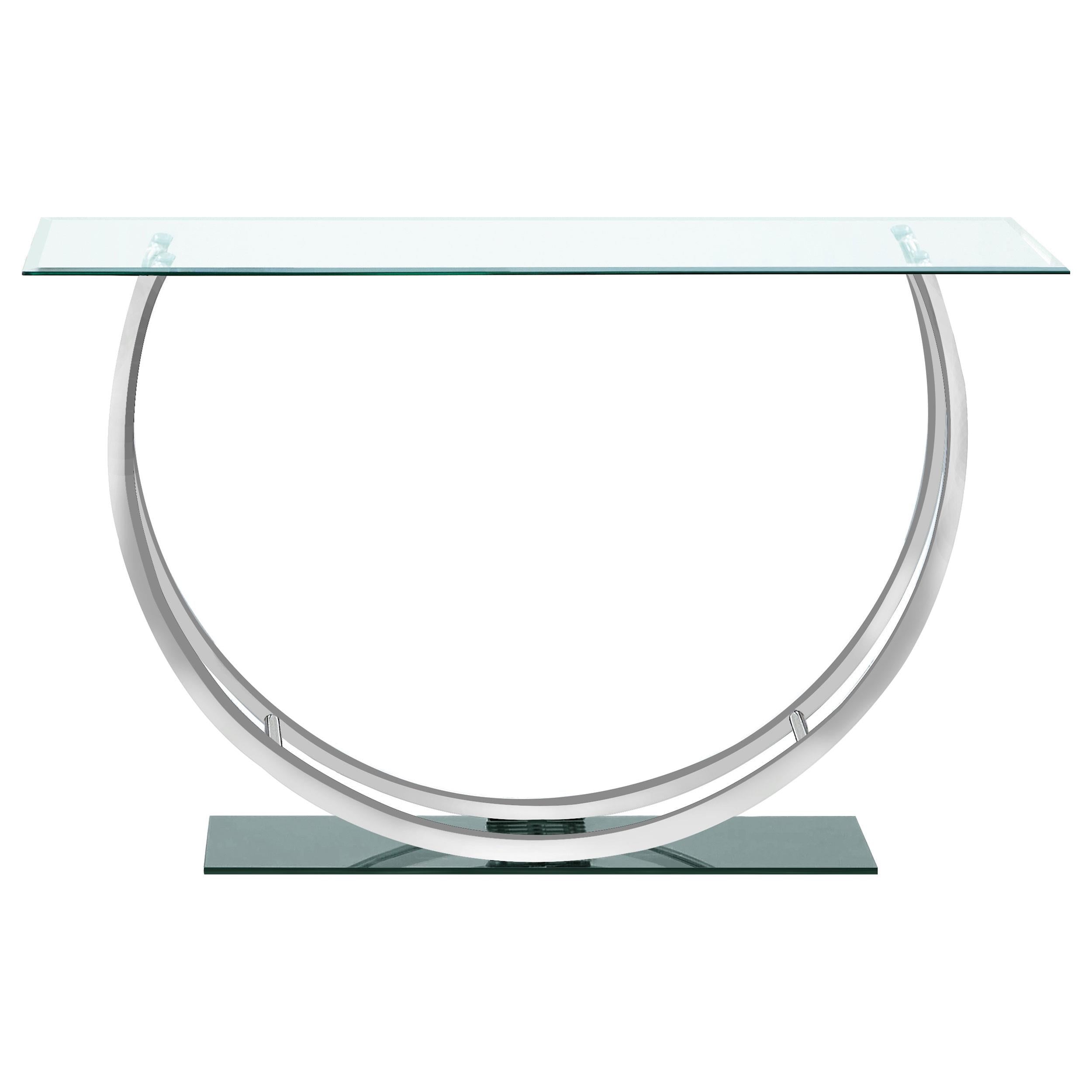  Coaster Furniture Danville 704989 U-shaped Glass Top Entryway Console Table - Chrome IMAGE 3