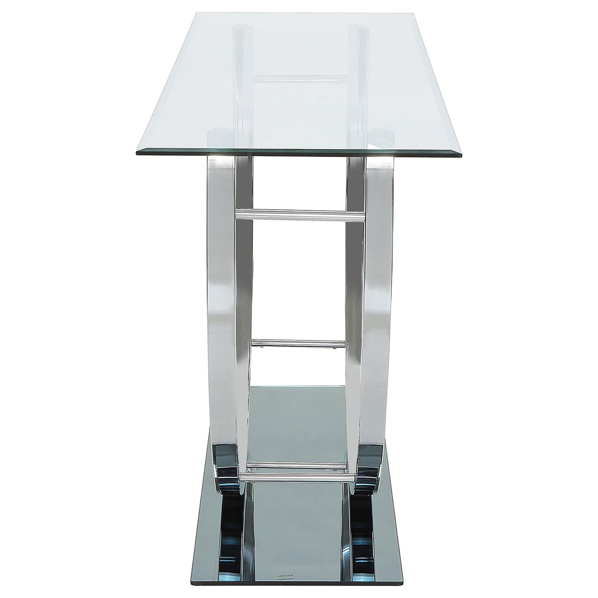  Coaster Furniture Danville 704989 U-shaped Glass Top Entryway Console Table - Chrome IMAGE 4