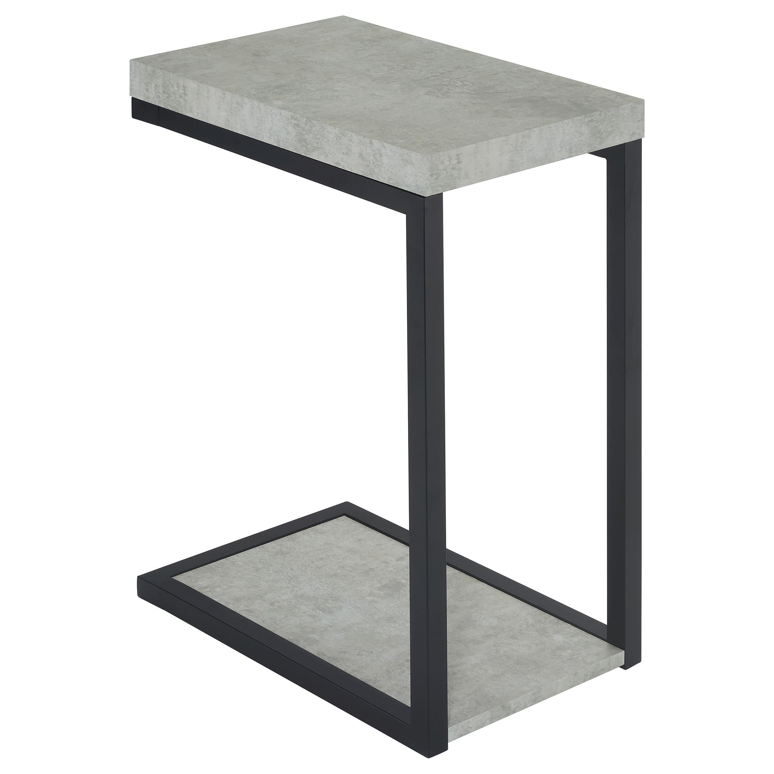 Coaster Furniture Beck 902933 Engineered Wood C-Shape Sofa Side Table - Cement IMAGE 1