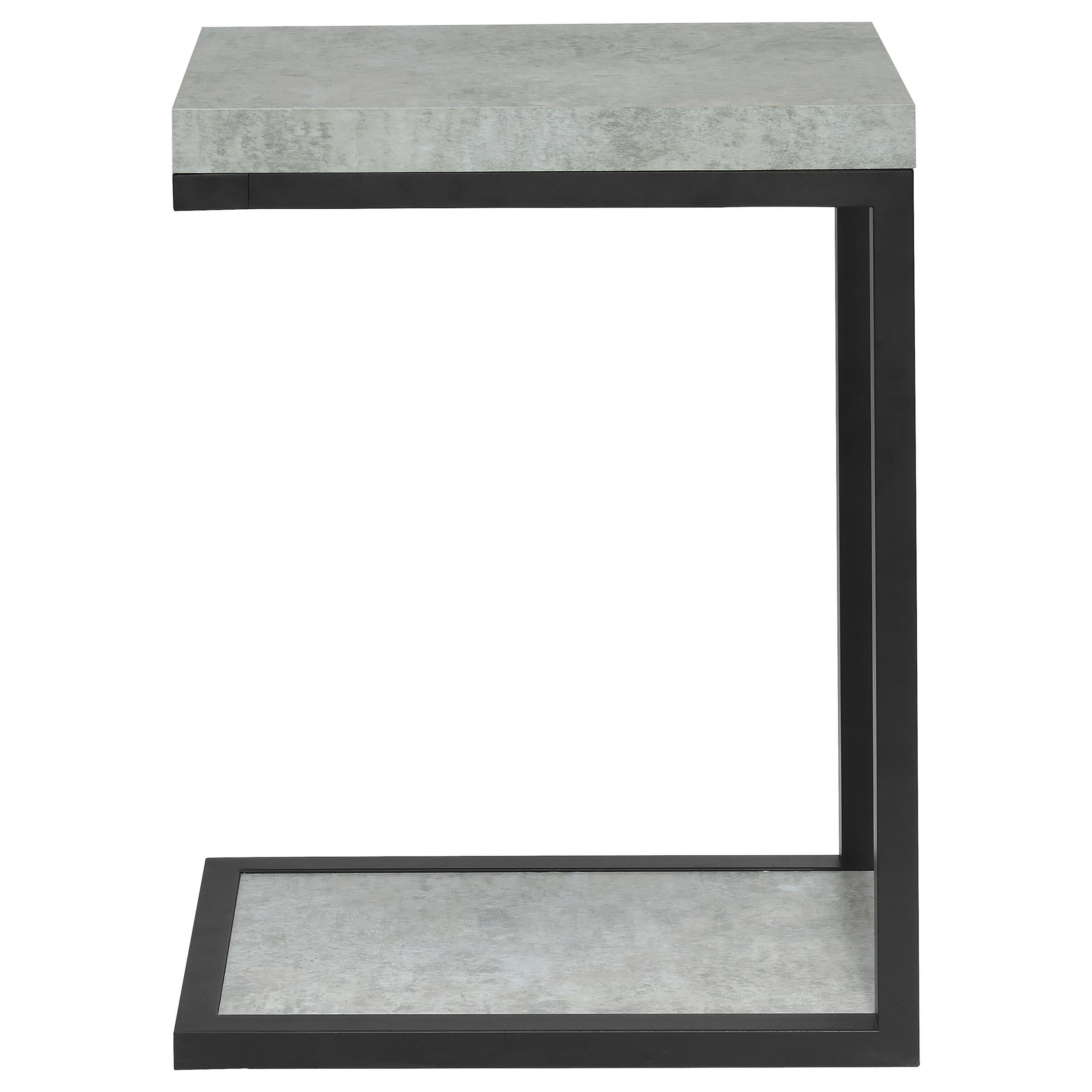  Coaster Furniture Beck 902933 Engineered Wood C-Shape Sofa Side Table - Cement IMAGE 3