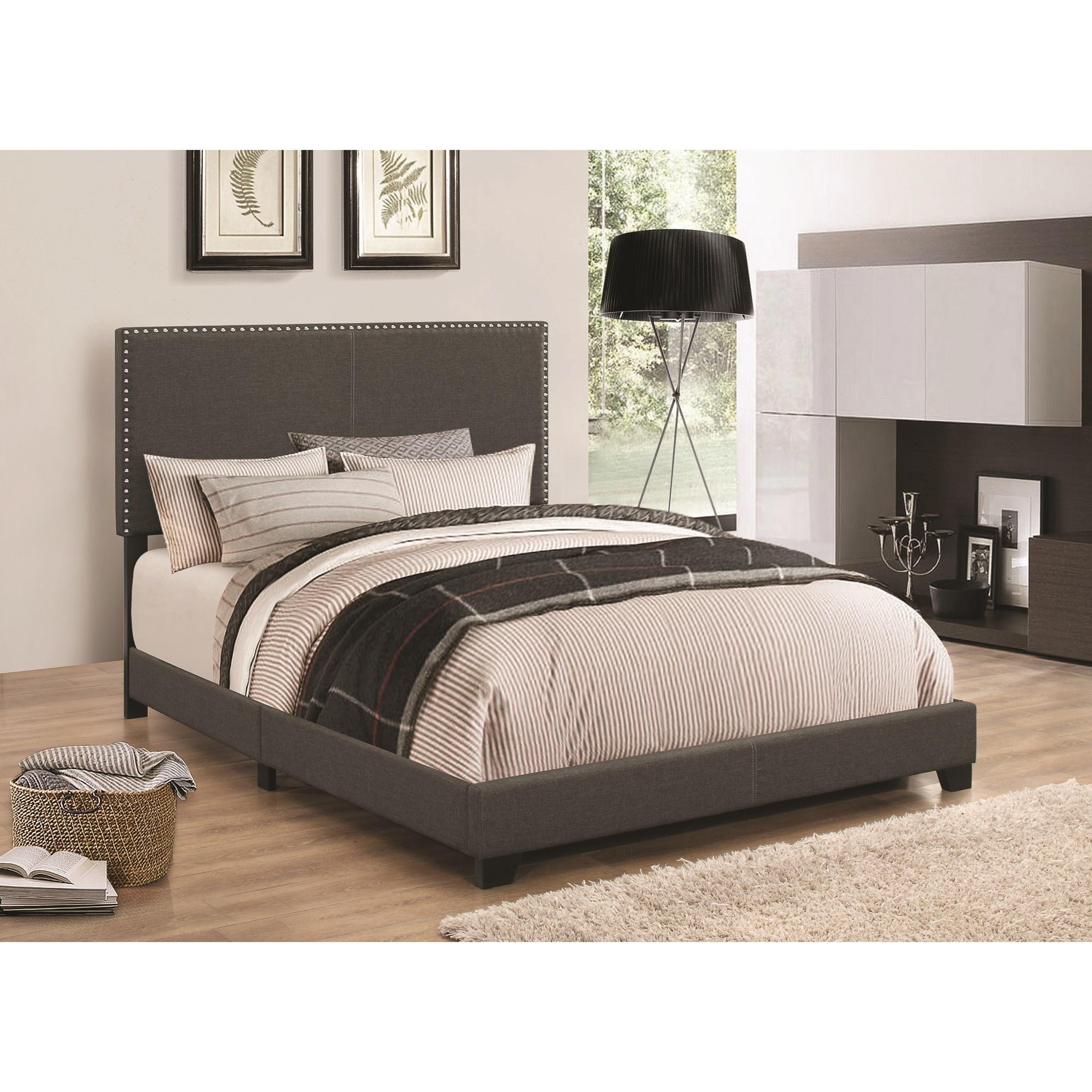  Size_Full  -- Boyd 350061F Upholstered Full Panel Bed - Charcoal IMAGE 1