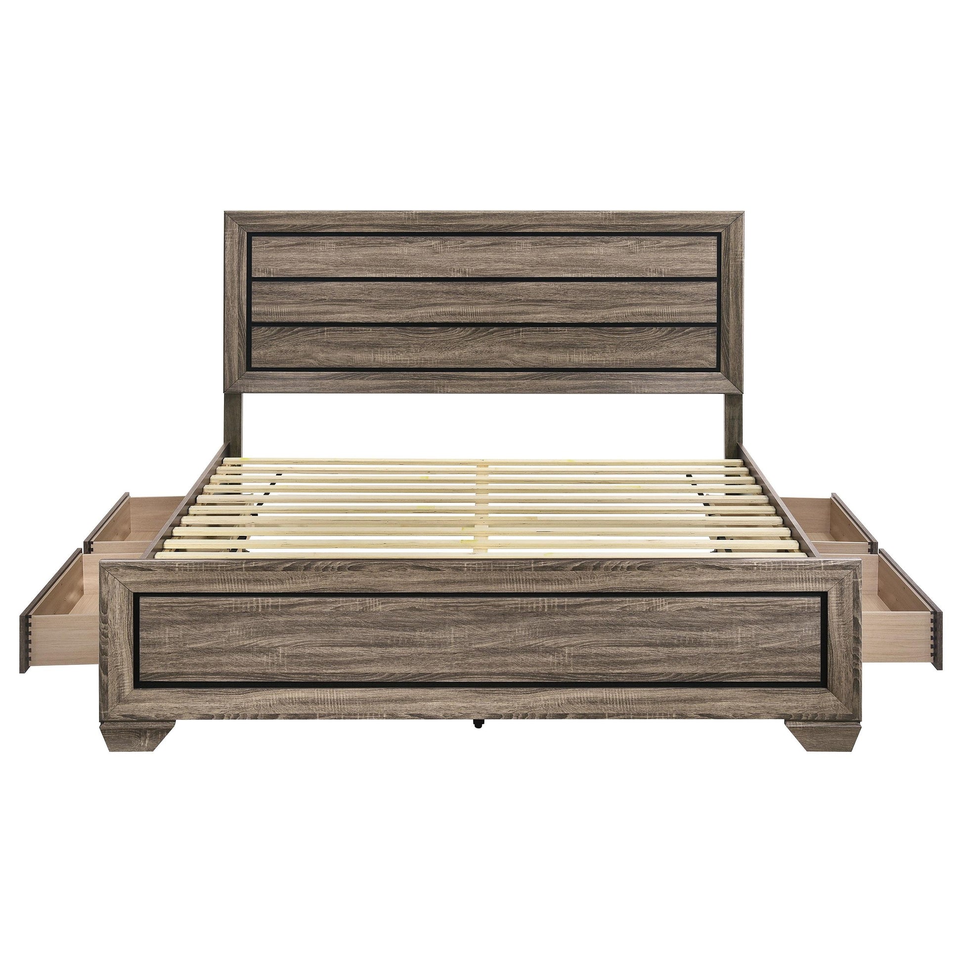  Size_King -- Kauffman 204190KE Wood Eastern King Storage Panel Bed - Washed Taupe IMAGE 6