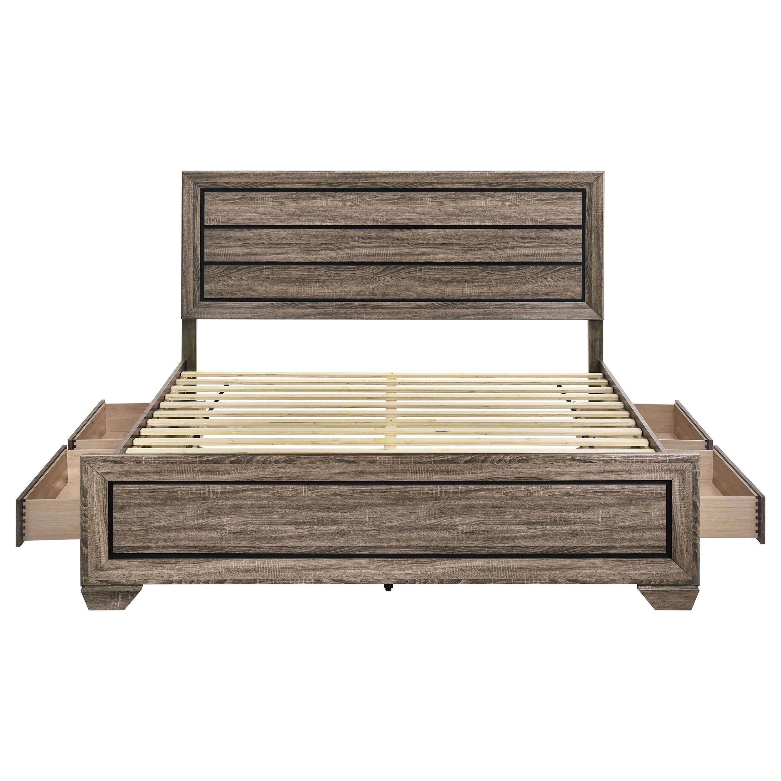  Size_King -- Kauffman 204190KE Wood Eastern King Storage Panel Bed - Washed Taupe IMAGE 6