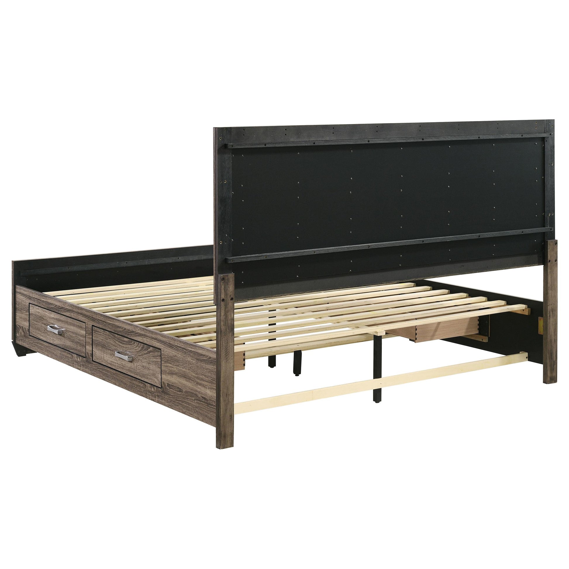  Size_King -- Kauffman 204190KE Wood Eastern King Storage Panel Bed - Washed Taupe IMAGE 7
